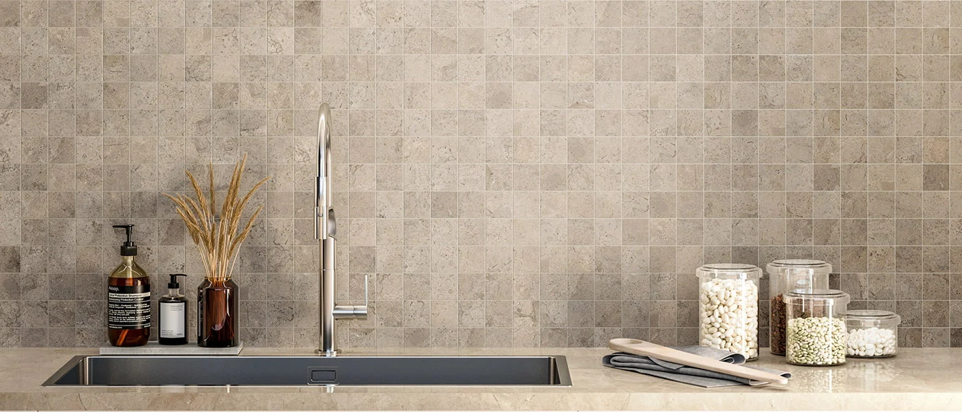 Pedra Palazzo Square Mosaic 2X2 Greige Matte - Image 2