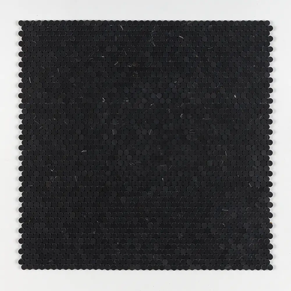 Penny Round Mosaic Collection 11.25X11.75 Black Honed