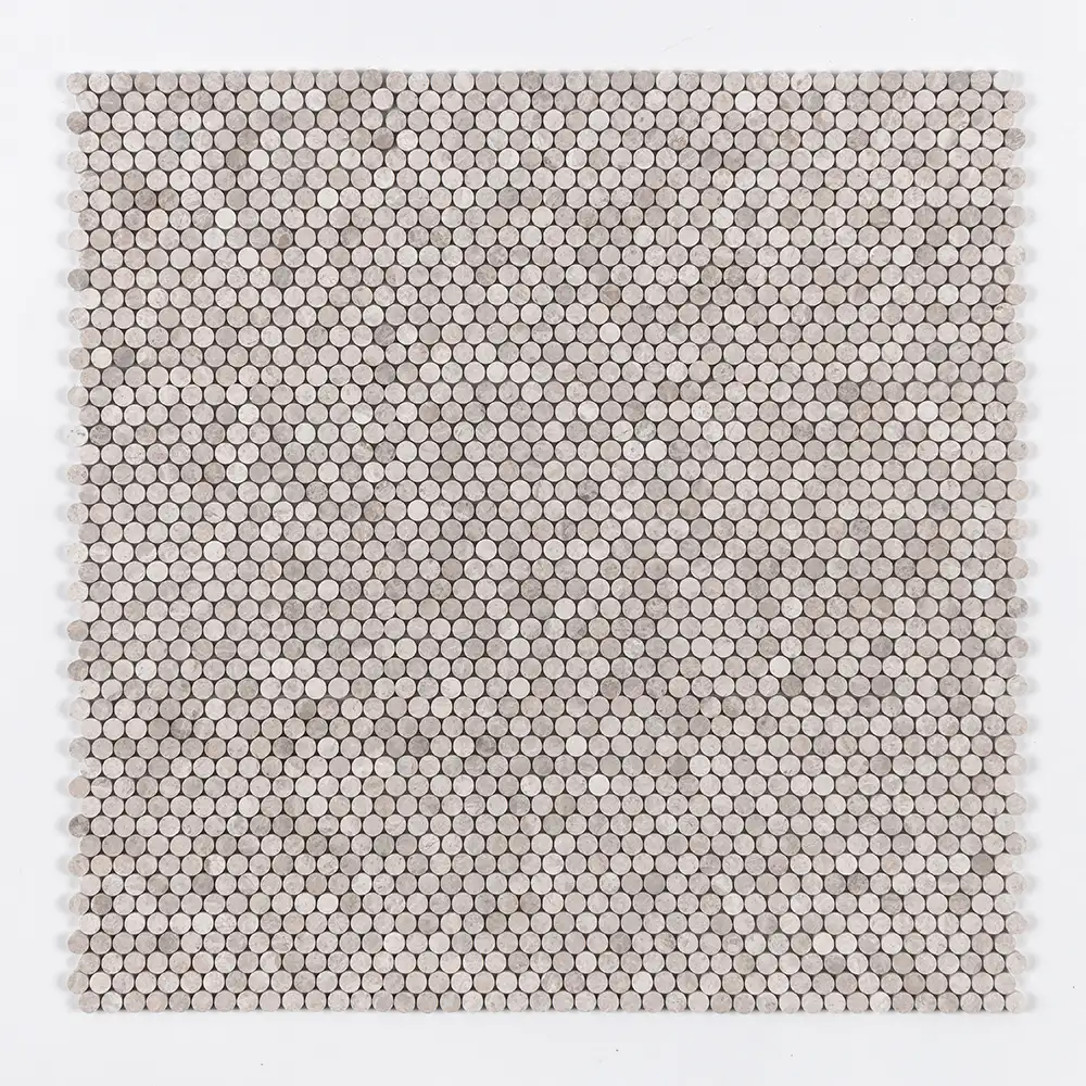 Penny Round Mosaic Collection 11.25X11.75 Silver Shadow Honed