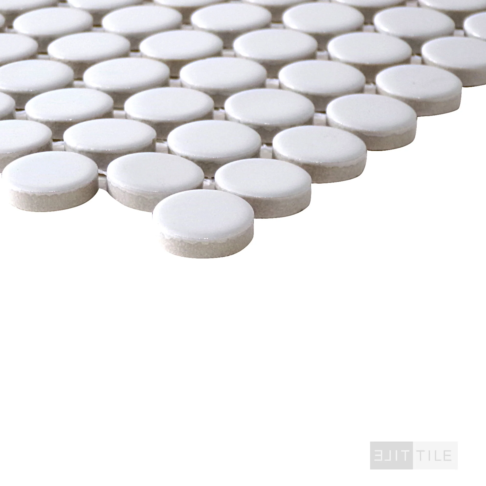 Penny Round Mosaic 11X12 Gray Glossy - Image 3