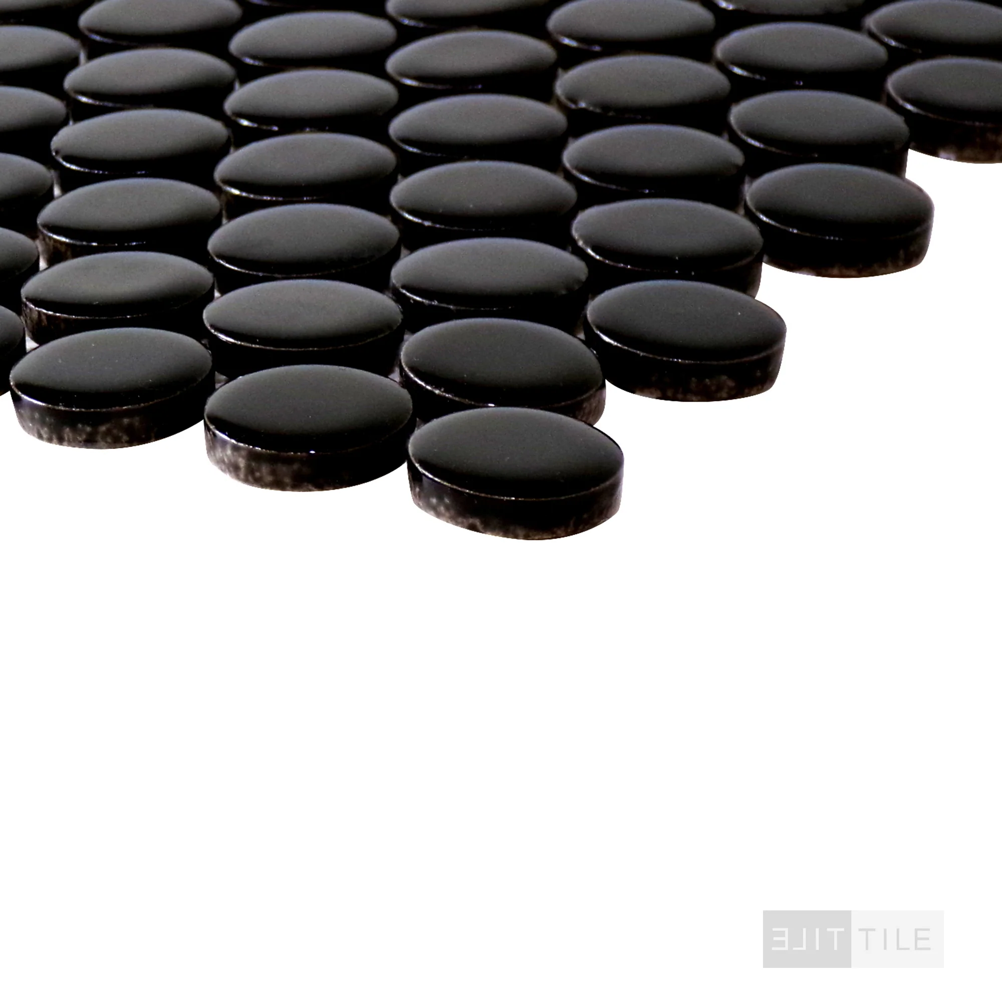 Penny Round Mosaic 11X12 Nero Glossy - Image 3