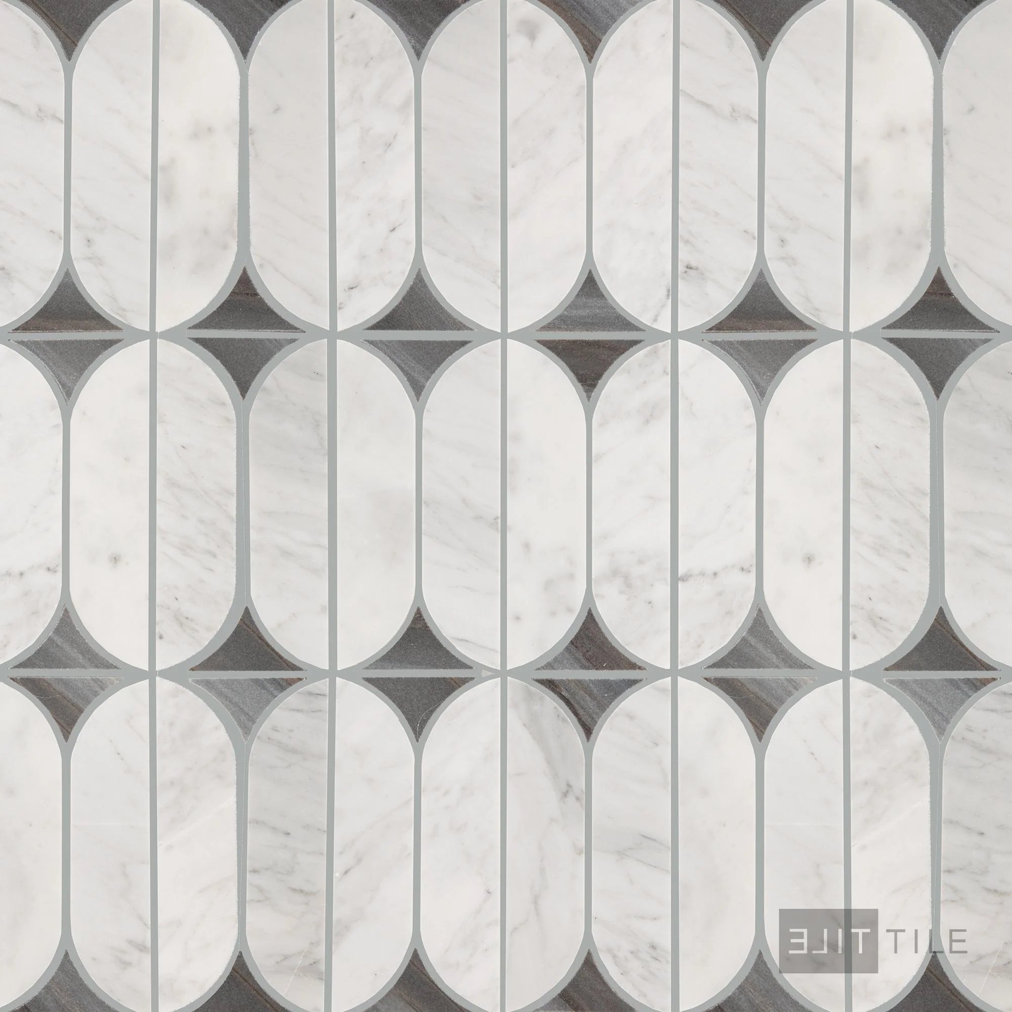 Perfit Mosaix Natural Stone Mosaic Spring 18X12 Ashen Palissandro & Carrara Wh Polished