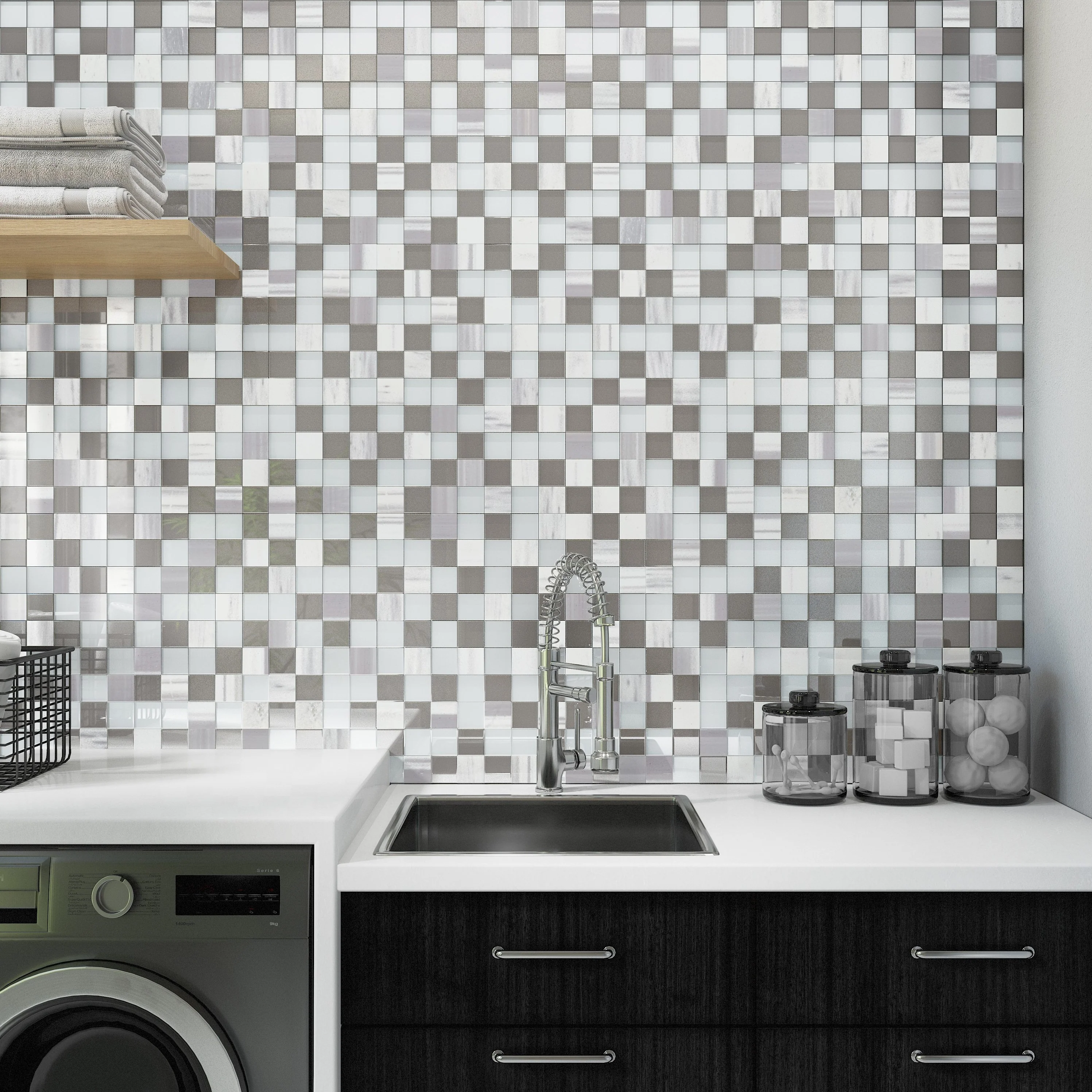 Perfit Mosaix 2X2 Natural Stone Mosaic 18X12 Marmara & Glass Polished - Image 2