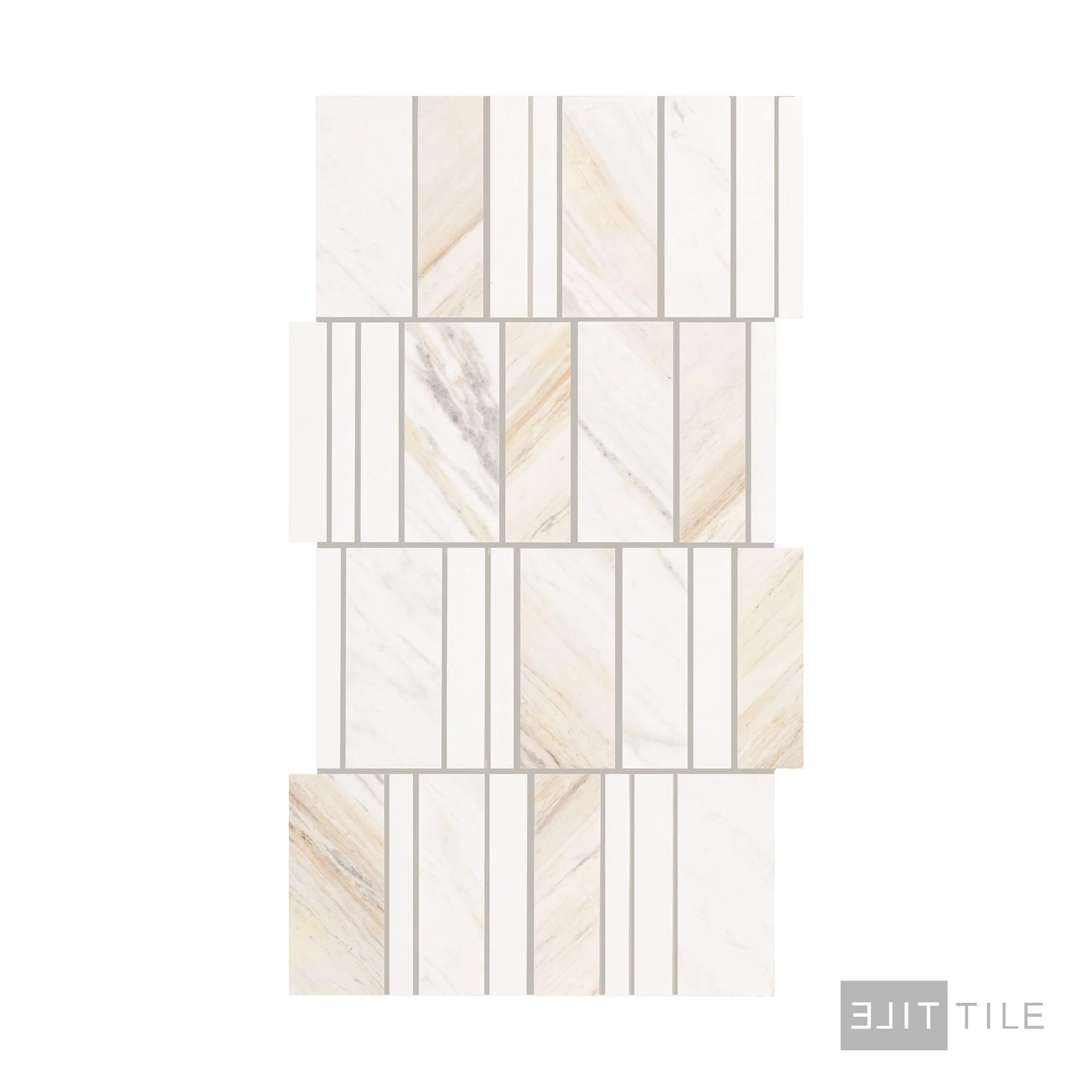 Perfit Mosaix 4" Natural Stone Mosaic 18X12 Namaste & Thassos Honed - Image 3