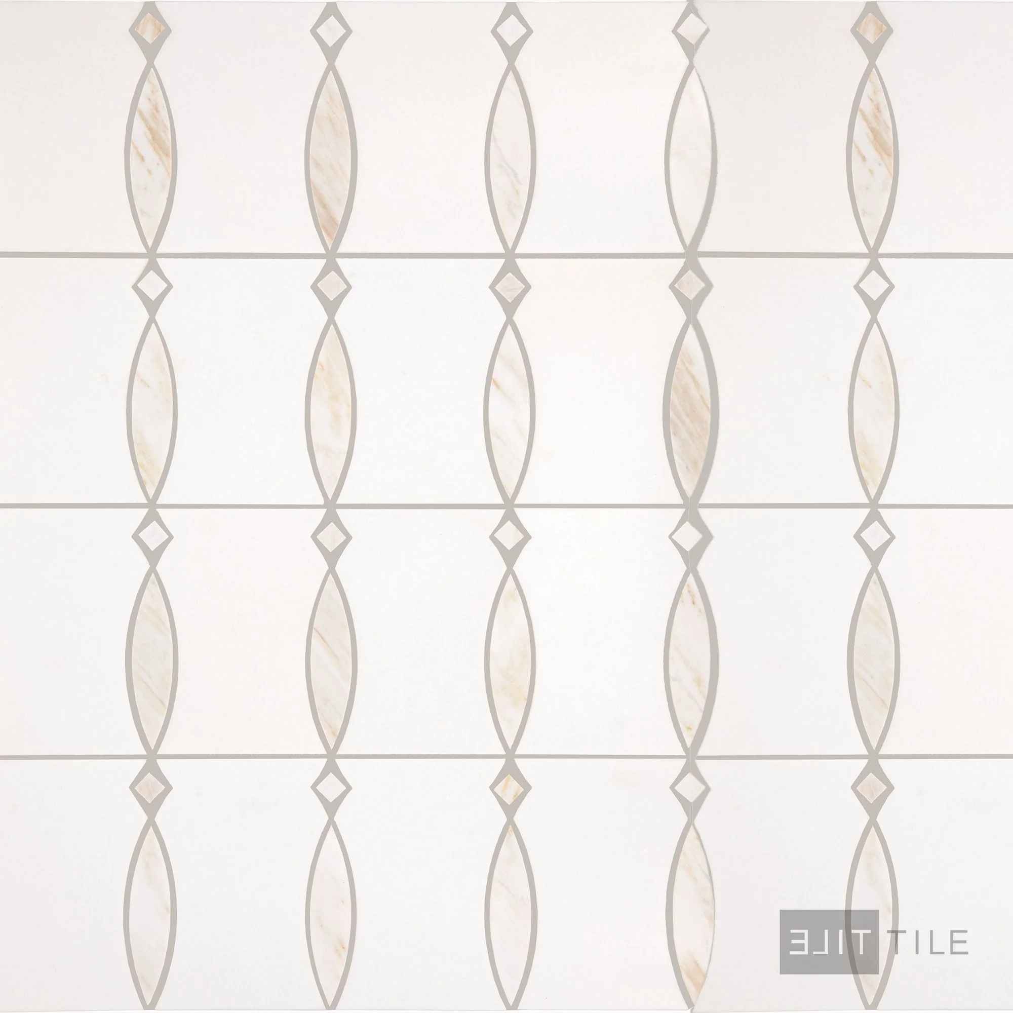 Perfit Mosaix Natural Stone Mosaic Bannister 18X12 Namaste & Thassos Polished