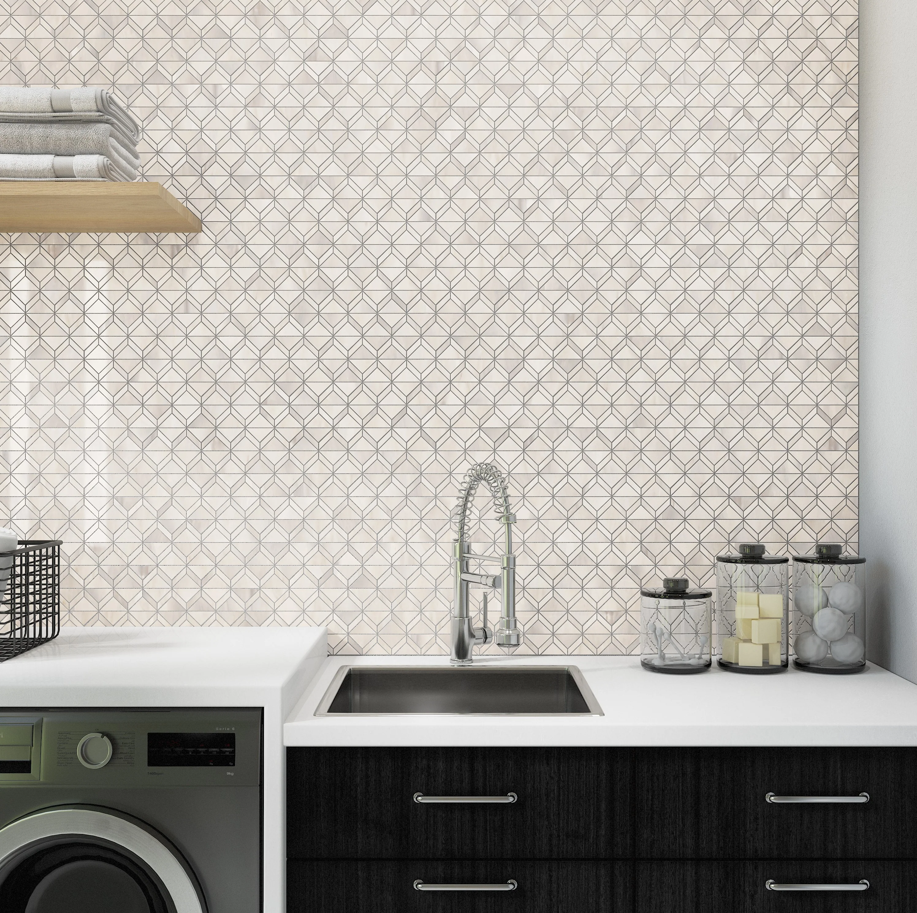 Perfit Mosaix Natural Stone Mosaic Fantasy 18X12 Patagonia White Polished - Image 2