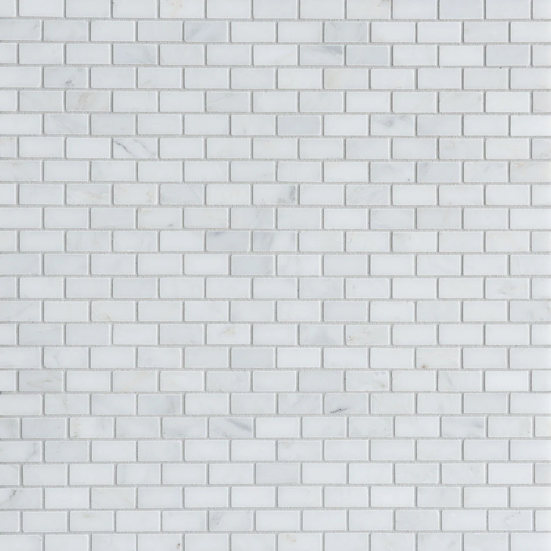 Pietra Bello Rectangle Mosaic 12X12 Bianco Bello Honed