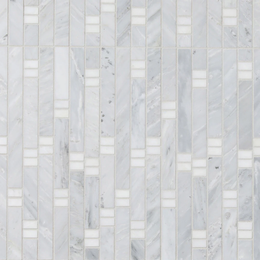 Pietra Gris Tivoli Mosaic 12X12 Light Grey Honed