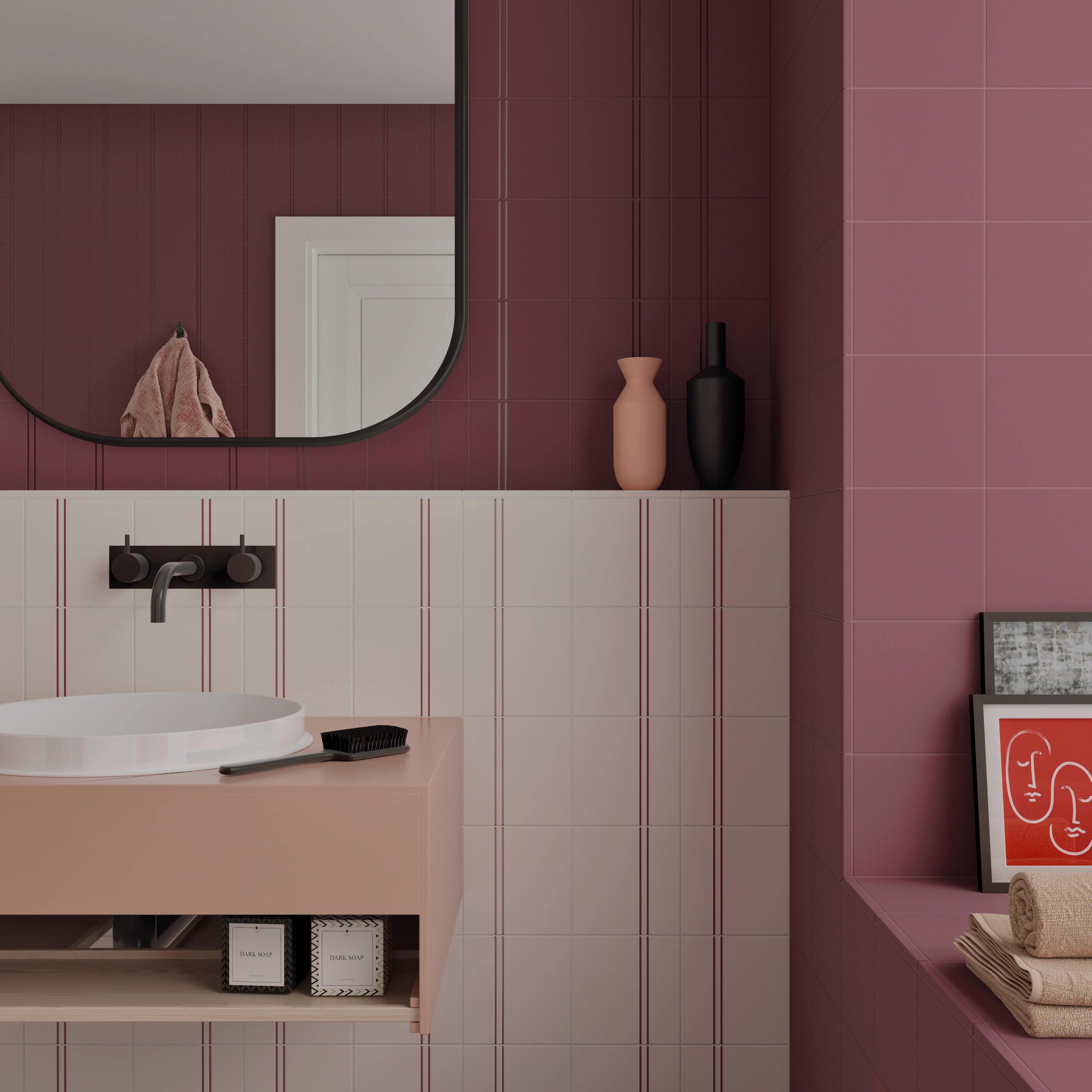 Point & Dash Matte 6X6 Burgundy - Image 2