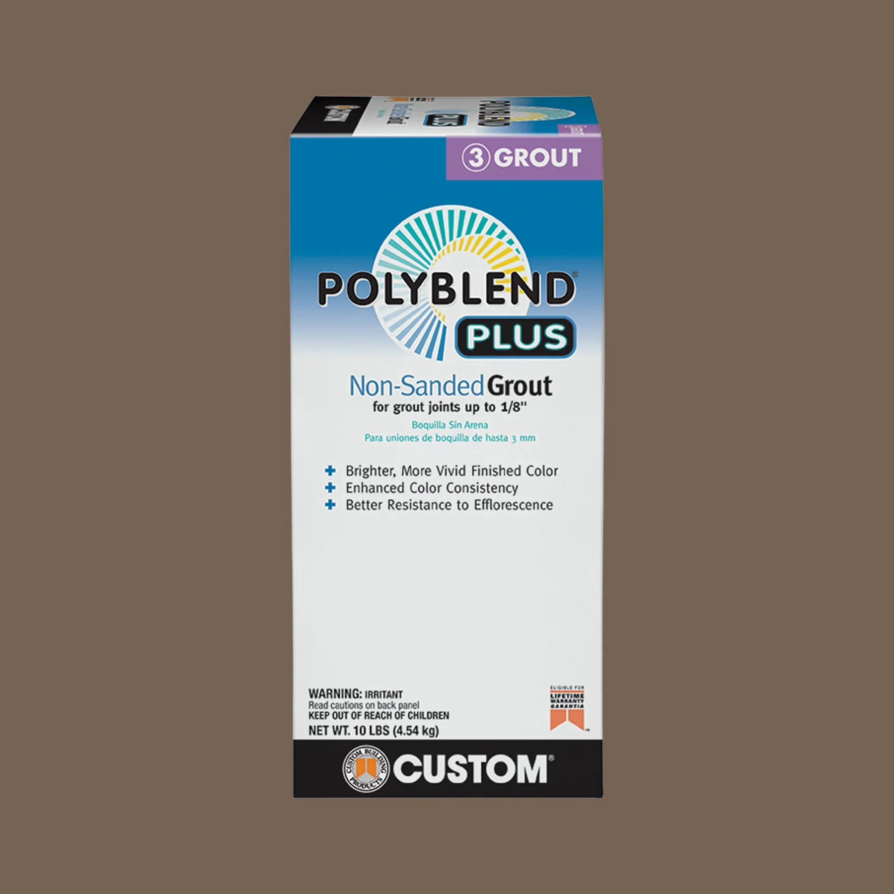 Polyblend Plus Non Sanded Tile Grout 10Lb #52 Tobacco Brown