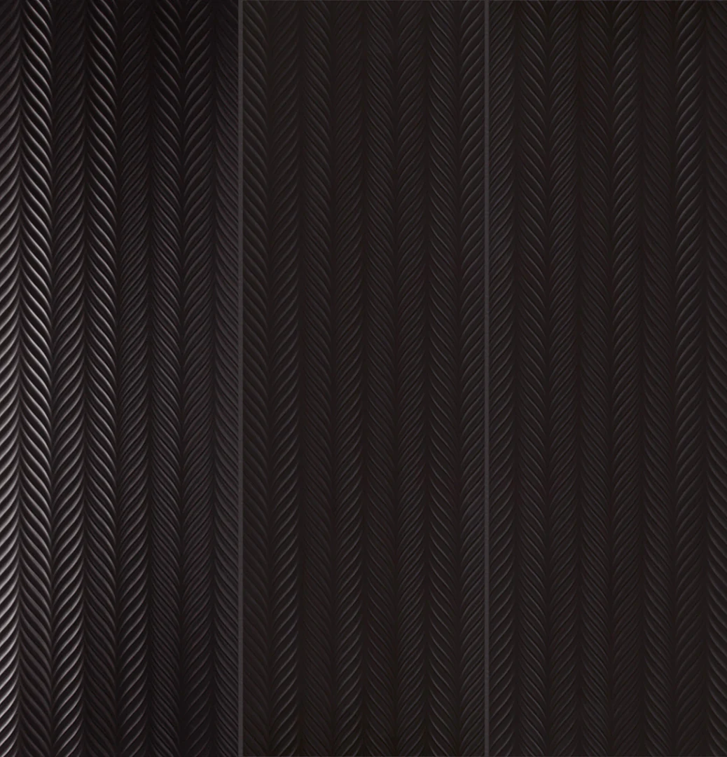 Pop Culture Plume Rectangle 16X48 Black Matte
