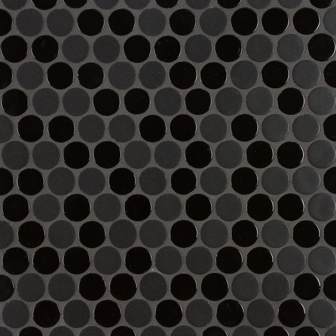 Pop Culture Circle Mosaic 12X12 Black Textured