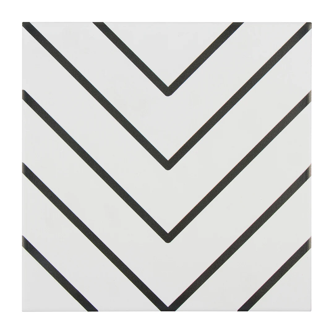 Pop Culture Diagonal Square 8X8 Black/White Matte - Image 3