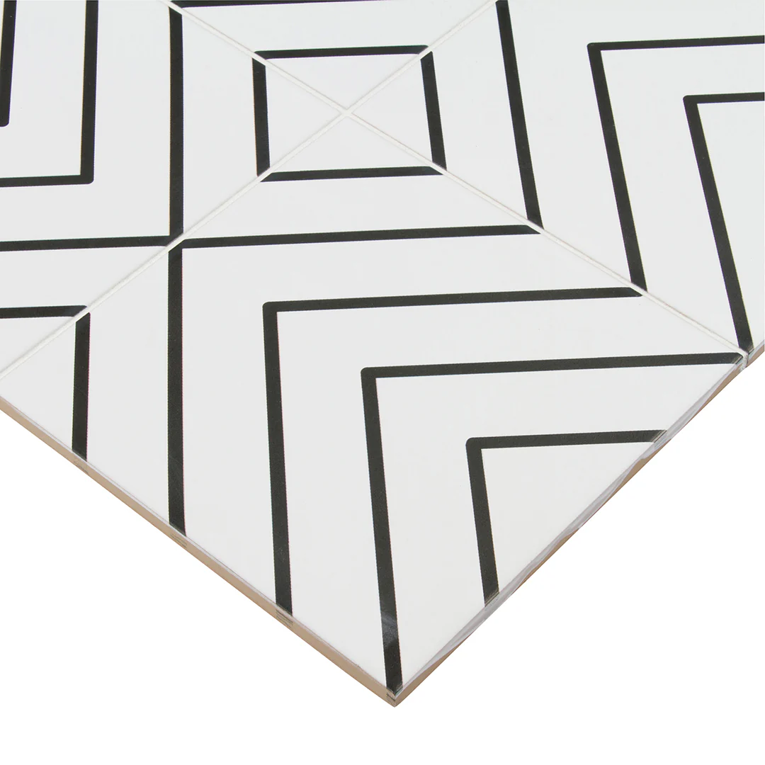 Pop Culture Diagonal Square 8X8 Black/White Matte - Image 4
