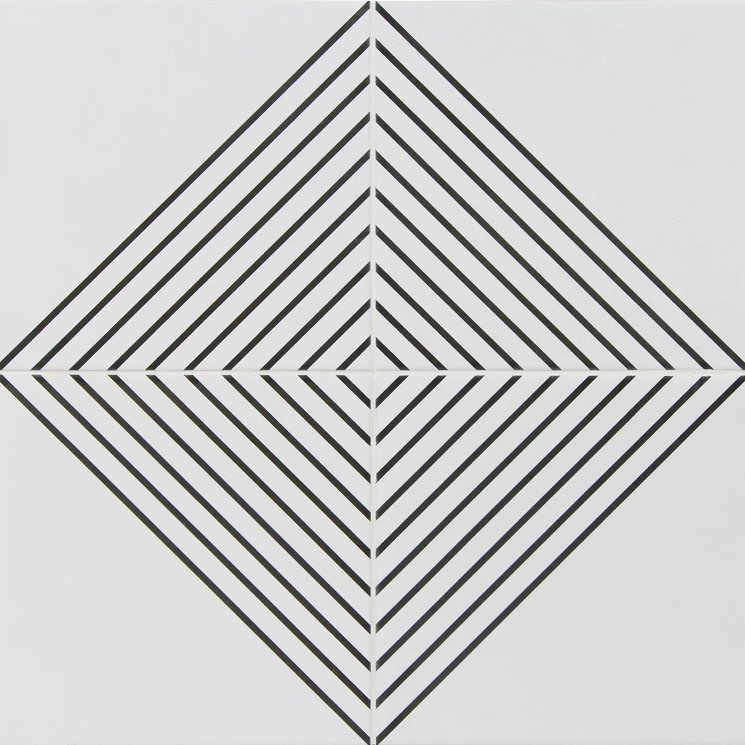 Pop Culture Half Line Square 8X8 Black/White Matte