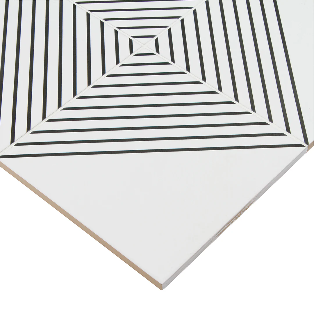 Pop Culture Half Line Square 8X8 Black/White Matte - Image 4