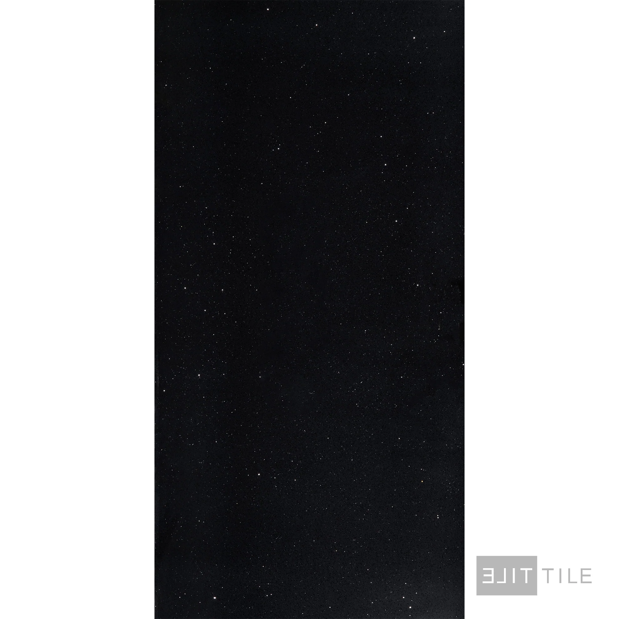 Quartz Prefab Countertop Right 9'X2' Black Sparkle Polished