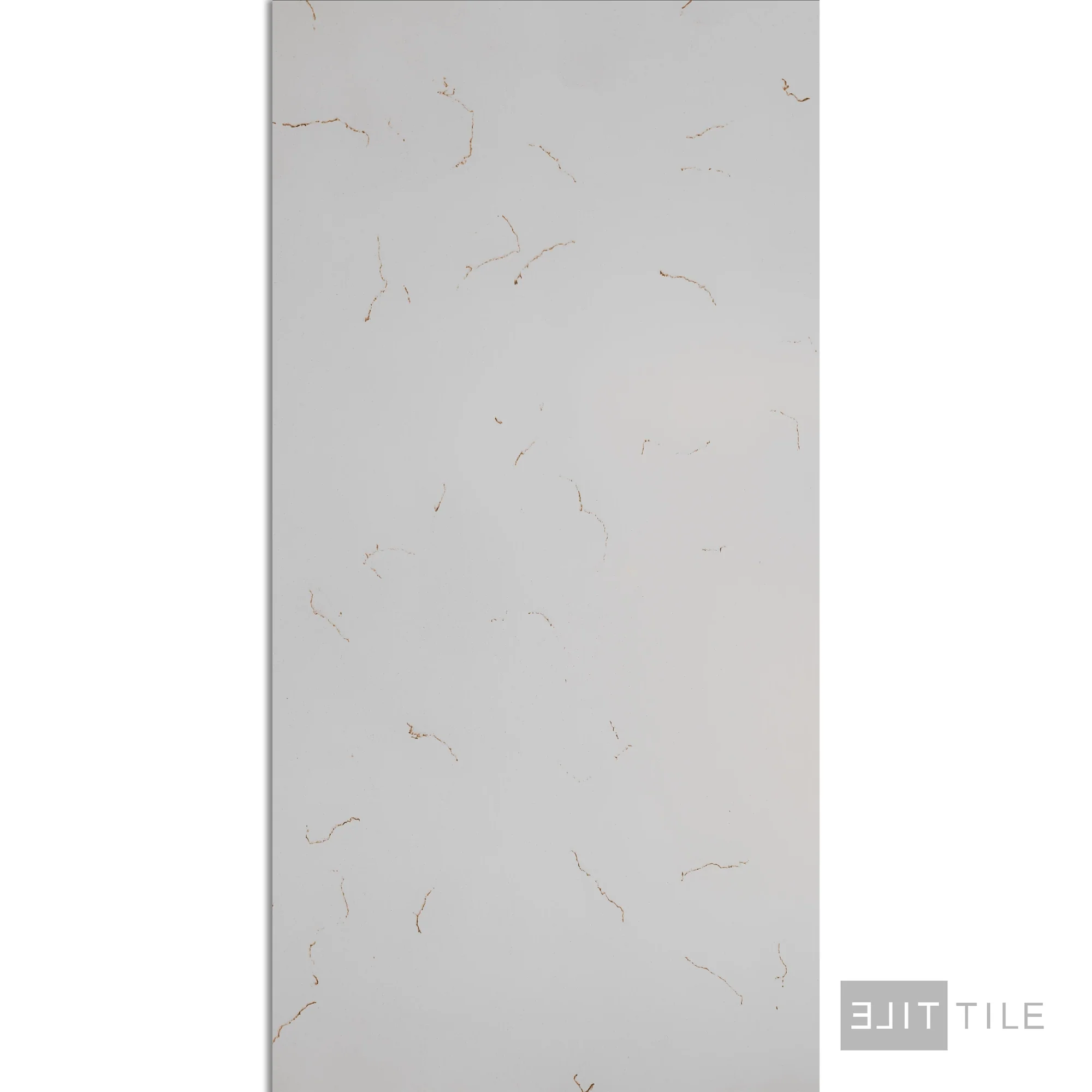 Quartz Prefab Countertop Left 9'X2' Carrara Gold Polished