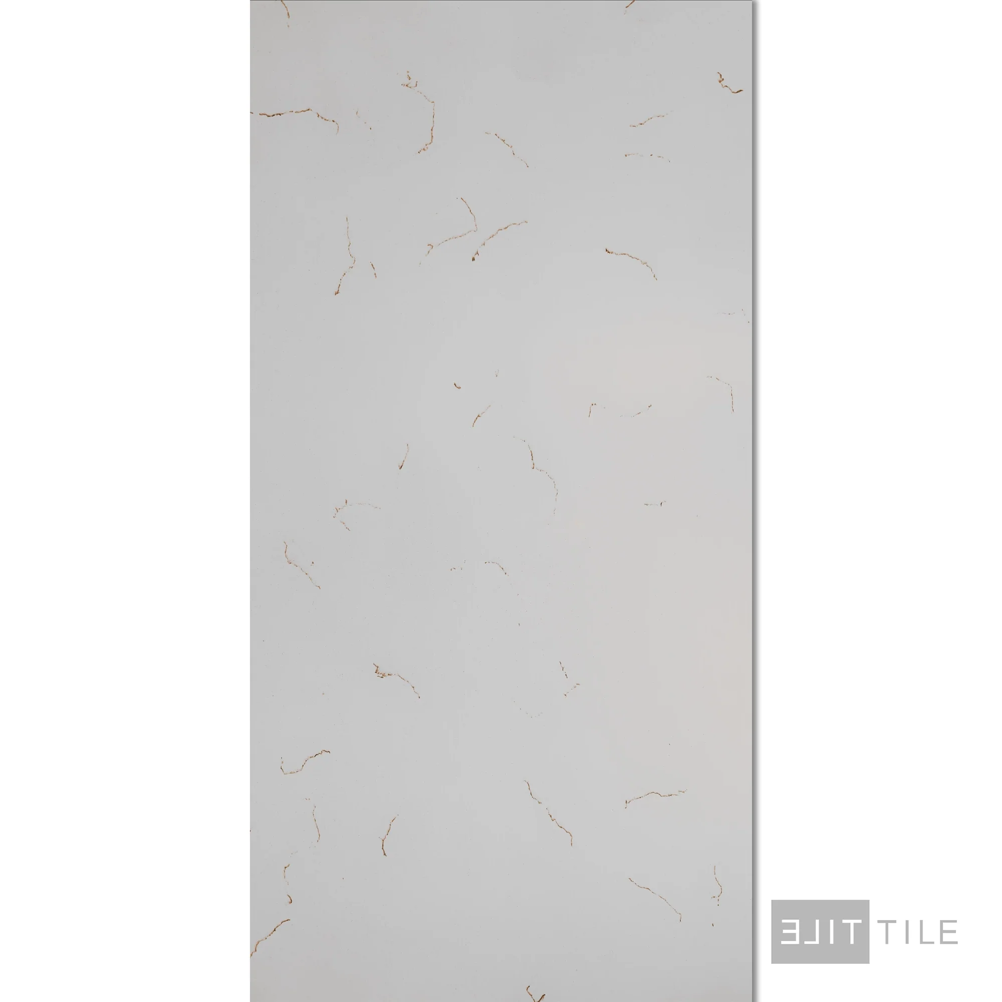 Quartz Prefab Countertop Right 9'X2' Carrara Gold Polished