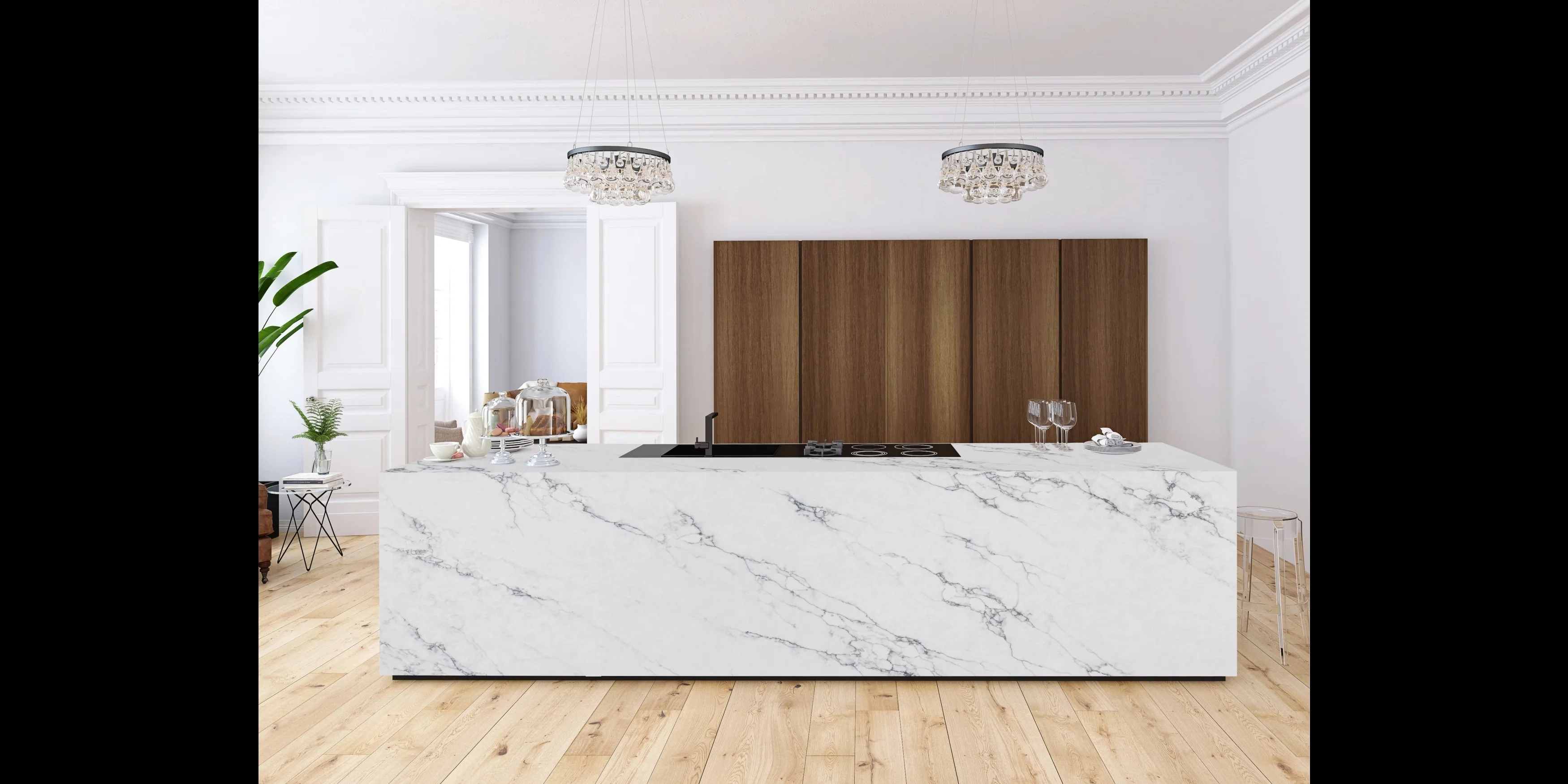 Quartz Prefab Countertop Left 9'X'2' Macaubas Polished - Image 2