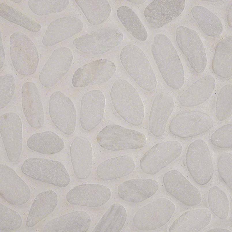 Rio Lago Pebble Mosaic Pattern White