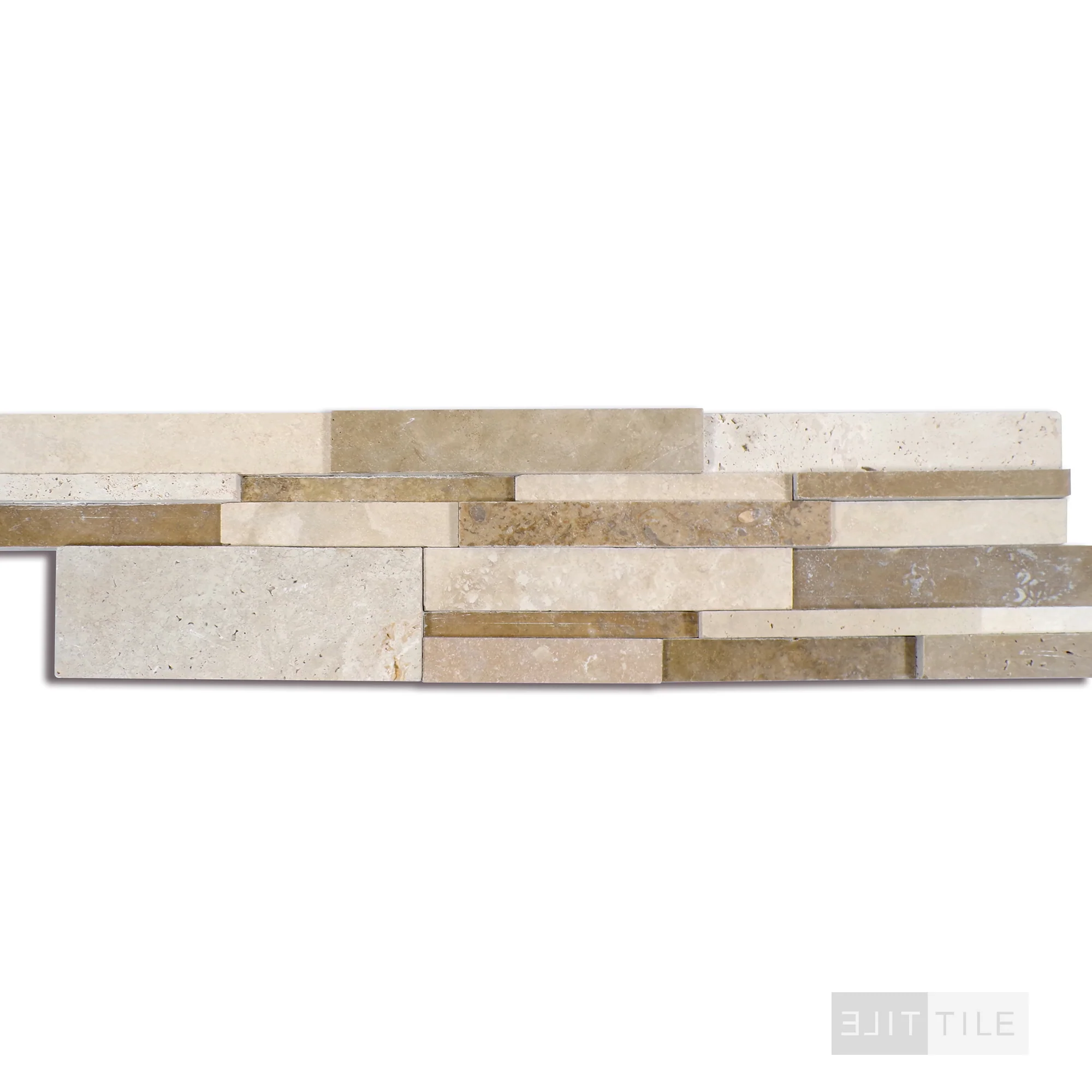 Rockmount Travertine Stacked Stone Panel 6X24 Casa Blend Honed - Image 3