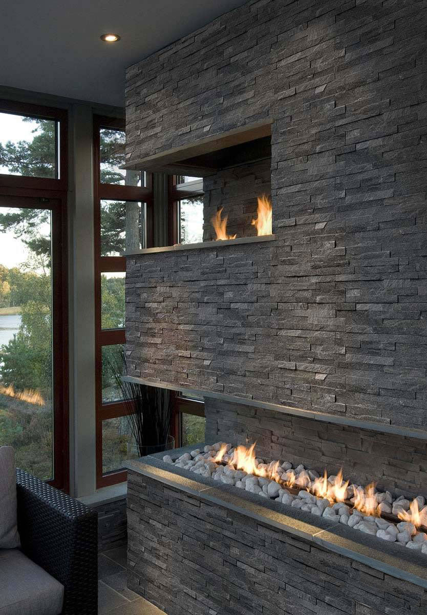 Rockmount Quartzite Stacked Stone Panel 6X24 Coal Canyon Splitface - Image 2
