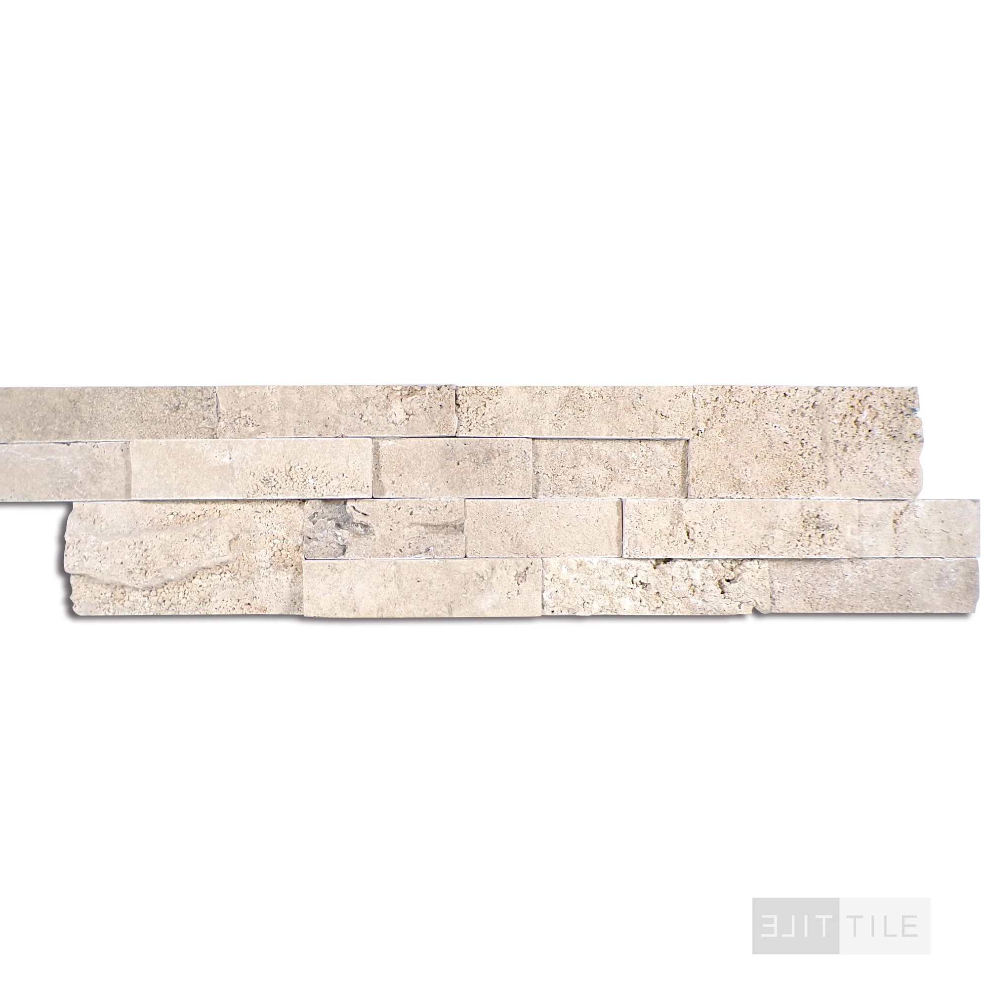 Rockmount Travertine Stacked Stone Panel 6X24 Cream Splitface - Image 3