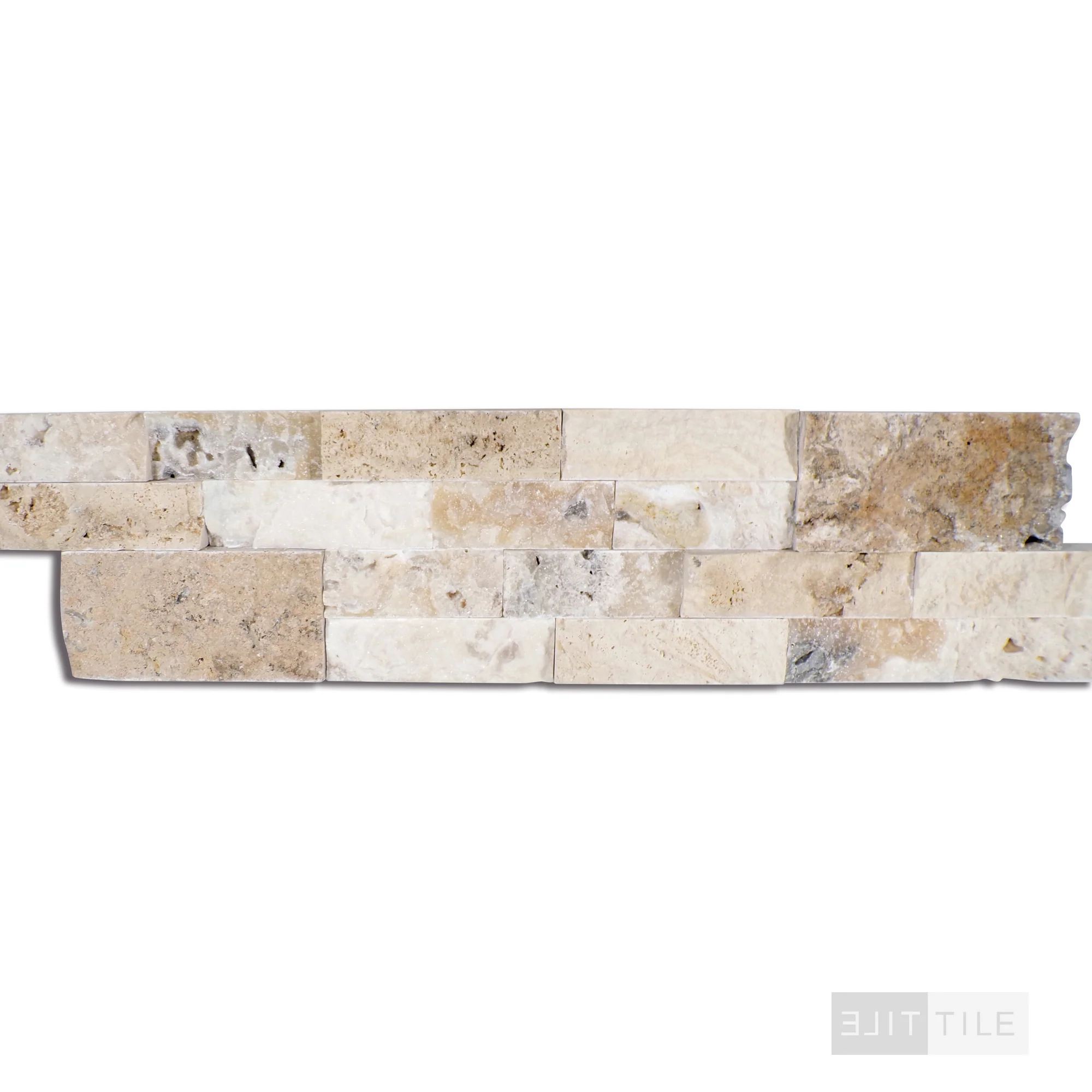 Rockmount Travertine Stacked Stone Panel 6X24 Philadelphia Splitface - Image 3
