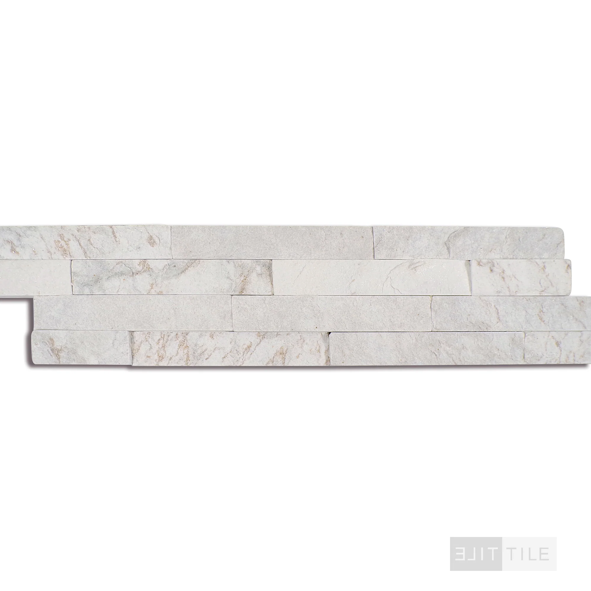 Rockmount Quartzite Stacked Stone Panel 6X24 White Splitface - Image 3