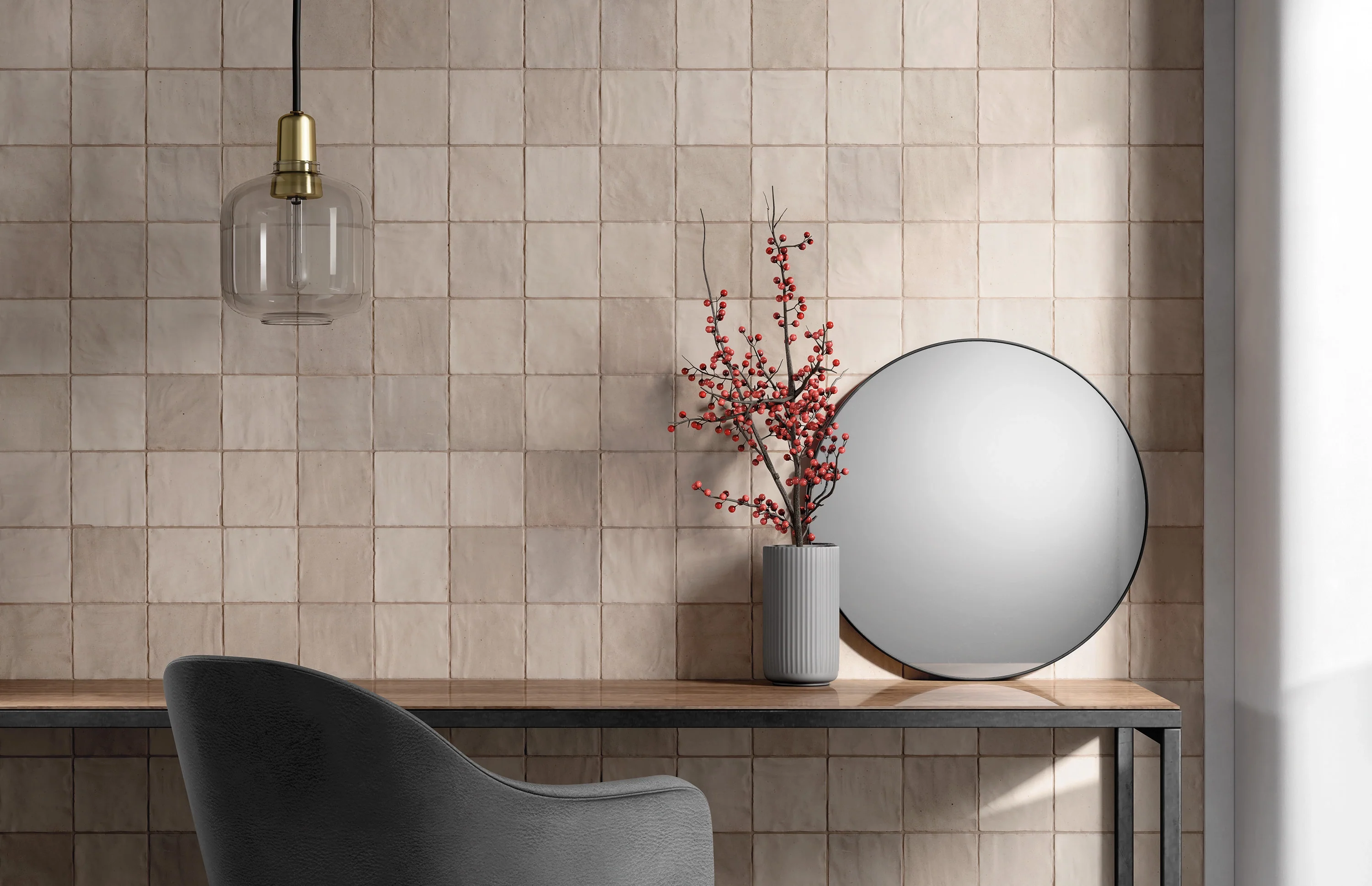 Sahn Wall Tile 4X4 Sand Matte - Image 2