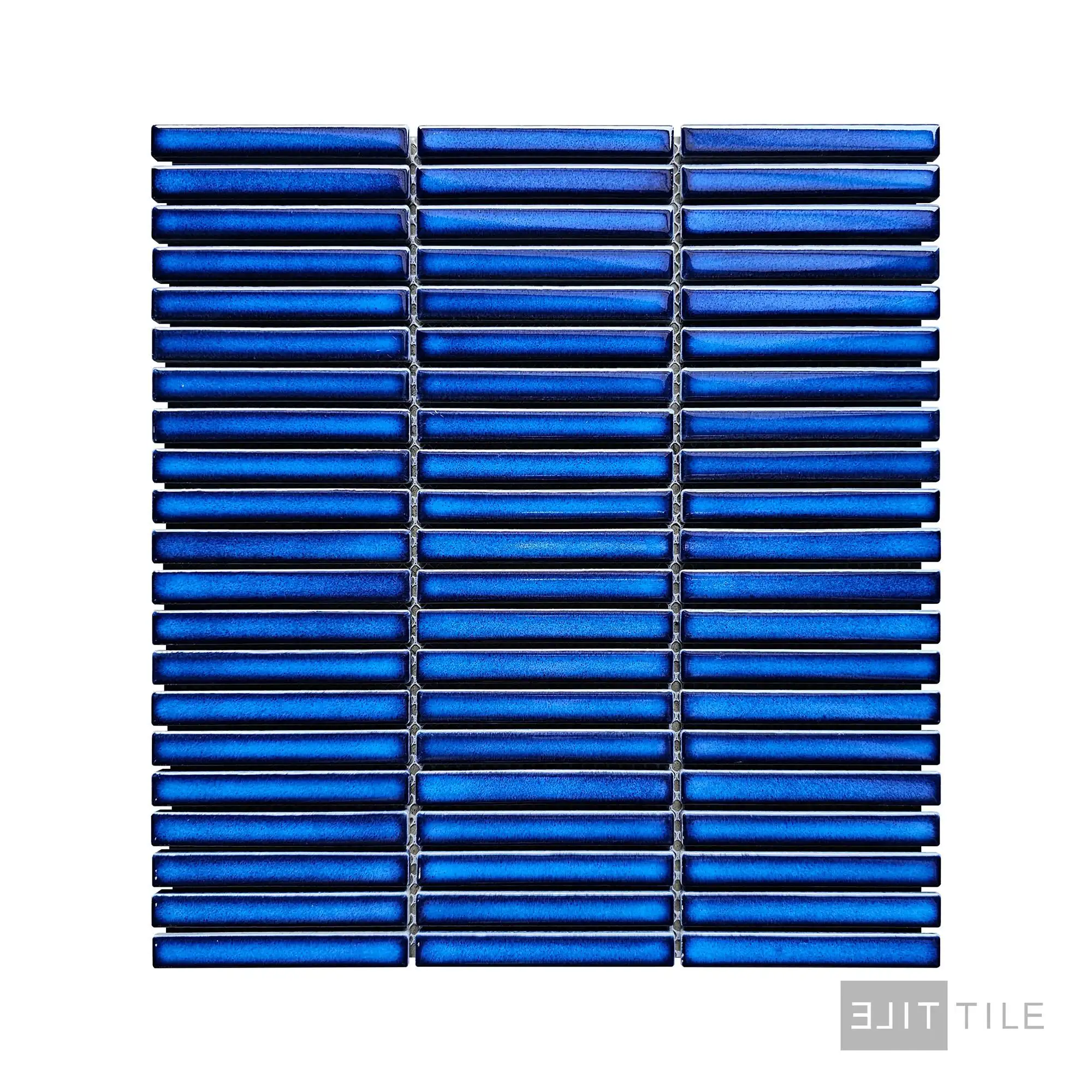 Shapes 0.5X4 Mini Sticks Porcelain Mosaic 12X12 Cobalt Blue Matte - Image 2