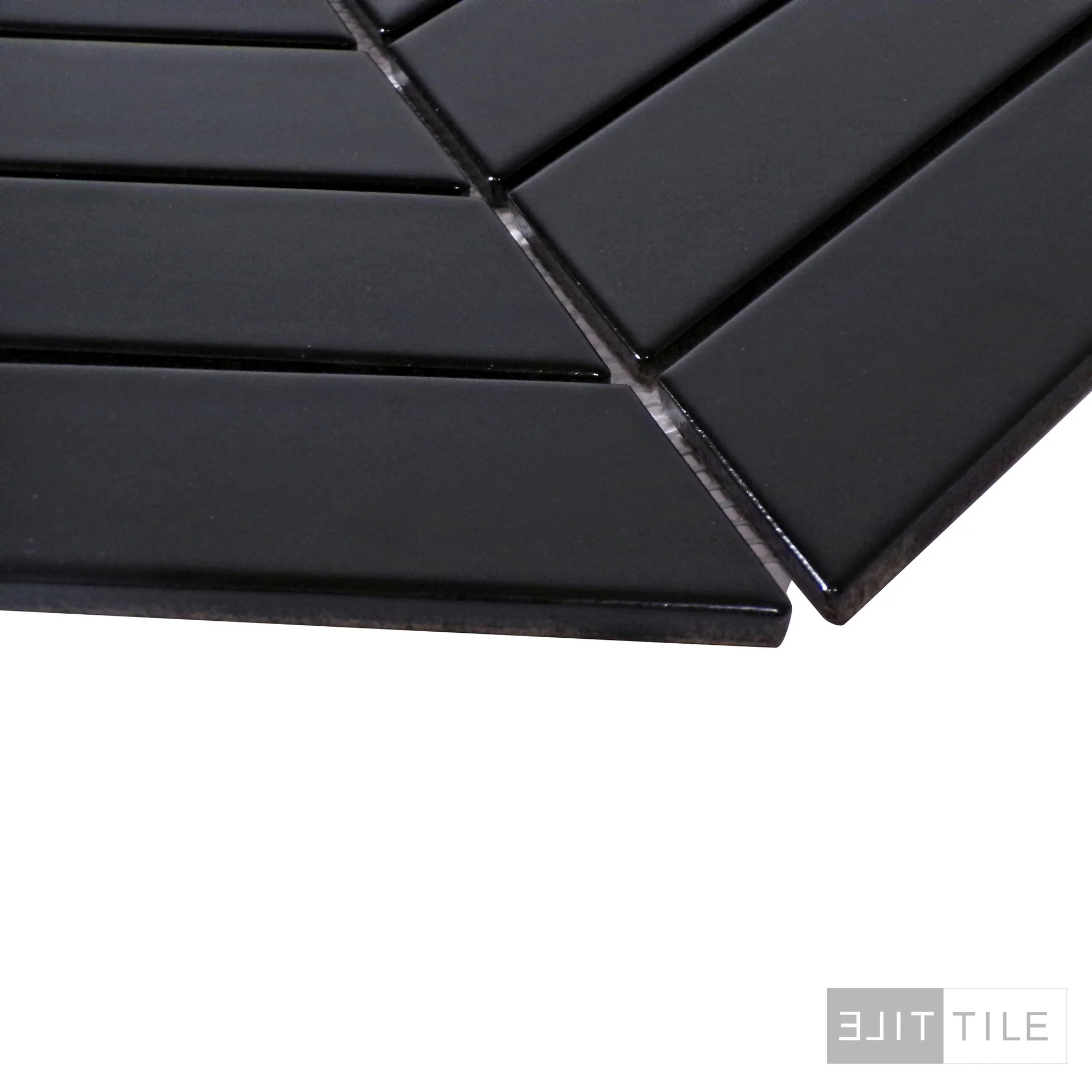 Shapes Porcelain Mosaic 9X13 Black Glossy - Image 3