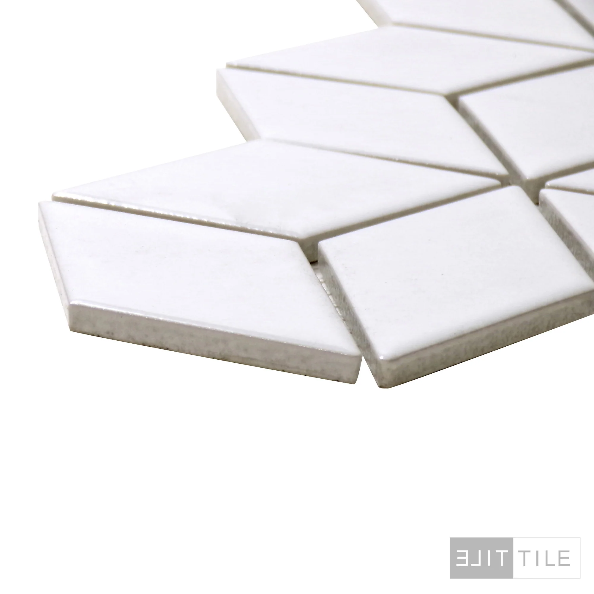 Shapes Porcelain Mosaic 11X11 White Glossy - Image 4