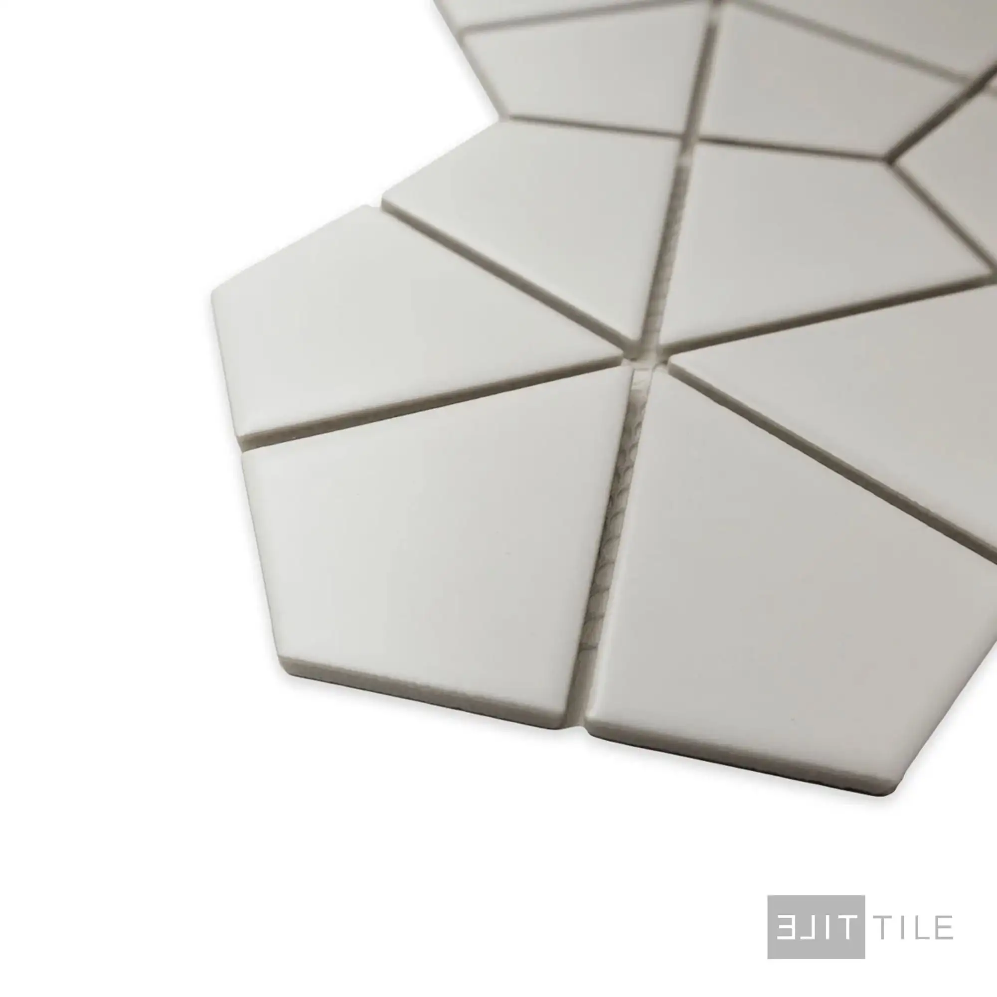 Shapes Kaleido Hex Porcelain Mosaic 10.44x9 White Matte - Image 3