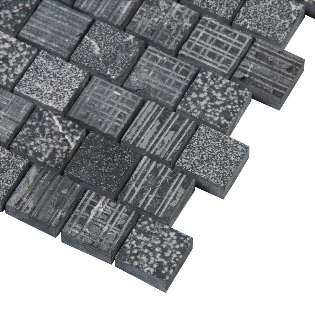 Shift Shuffle Square Mosaic 12X12 Charcoal Textured - Image 3