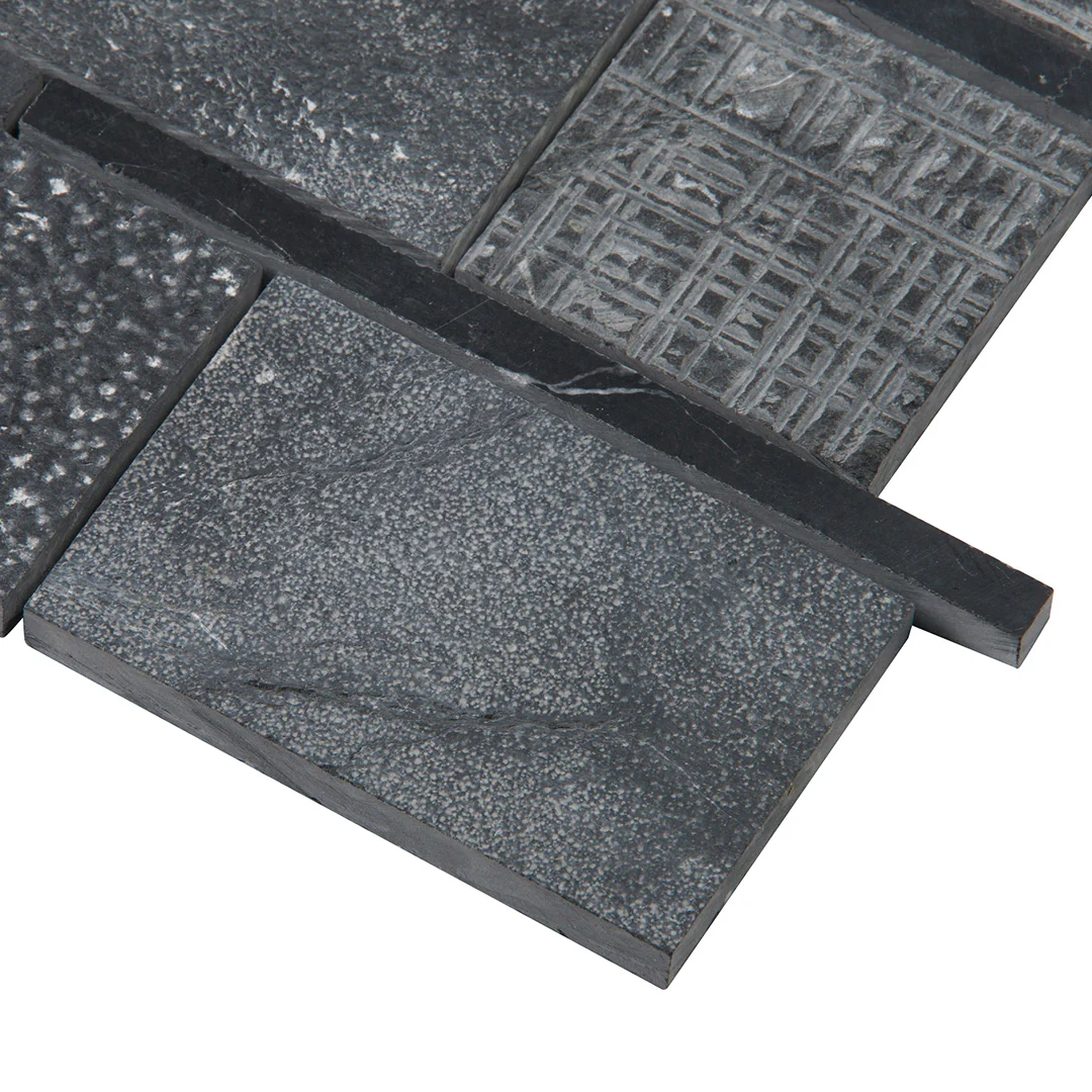 Shift Stripe Mosaic 12X12 Charcoal Textured - Image 3