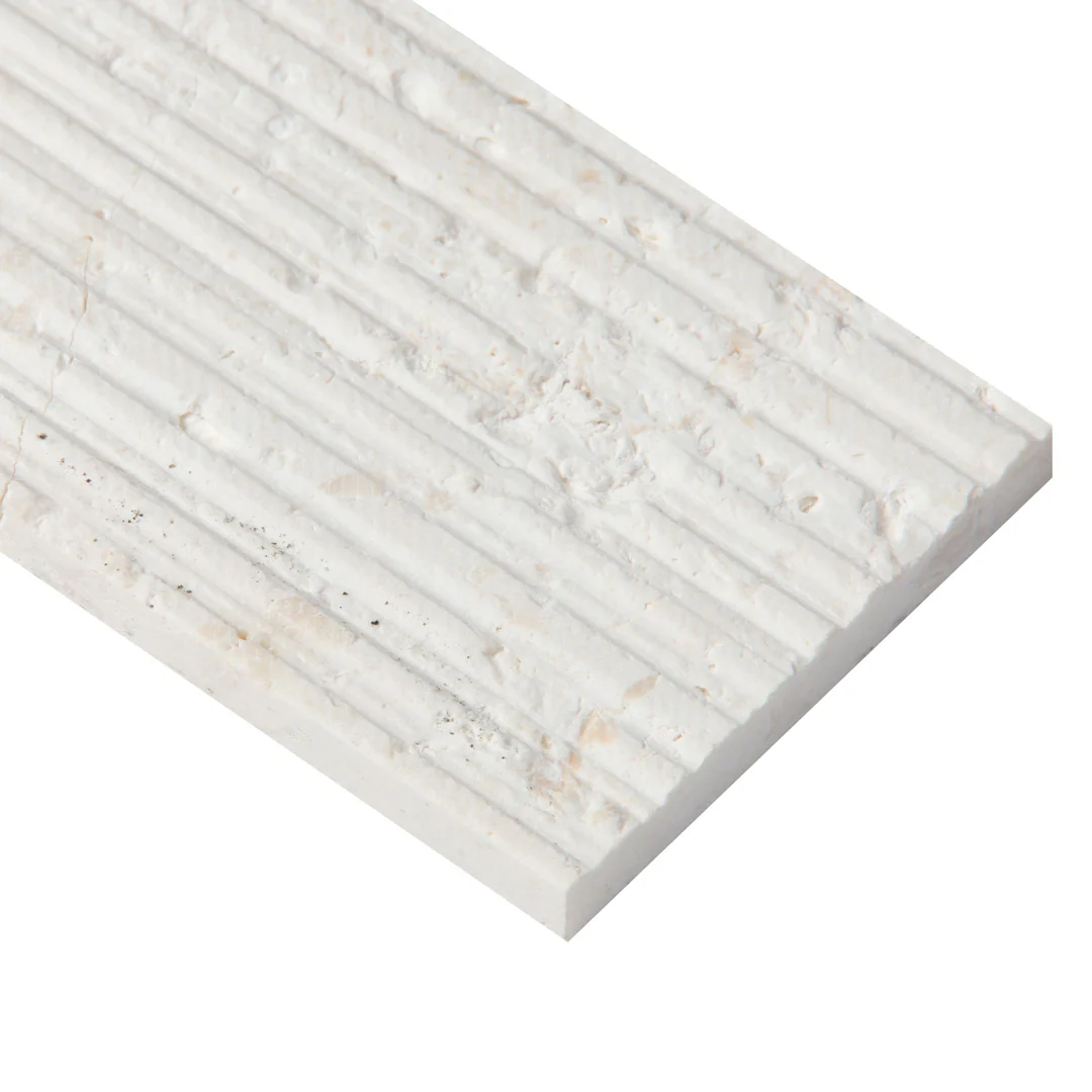 Shift Rake Rectangle Mosaic 3X8 Cream Textured - Image 3