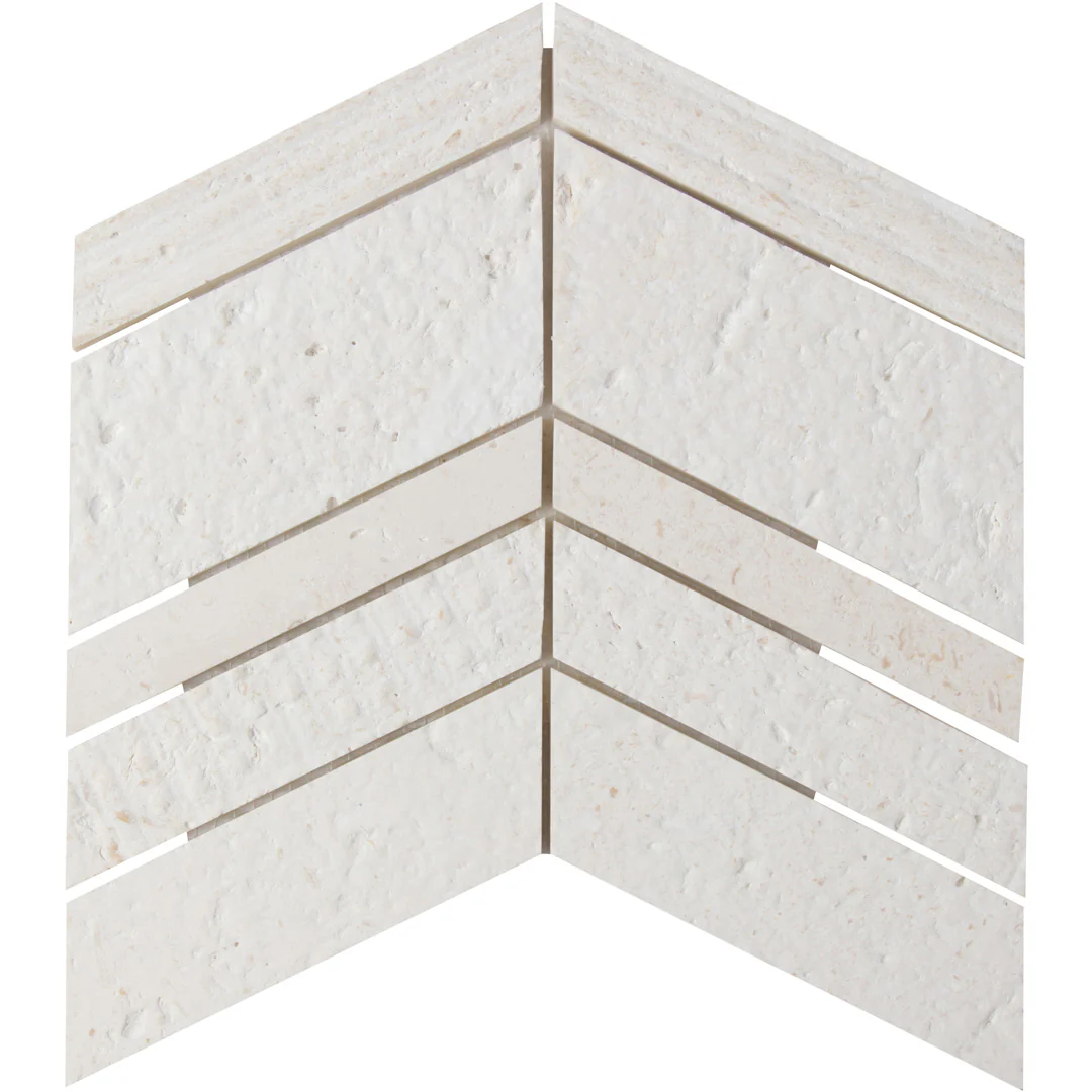 Shift Chevron Mosaic 8-1/4X7-5/8 Cream Textured - Image 2