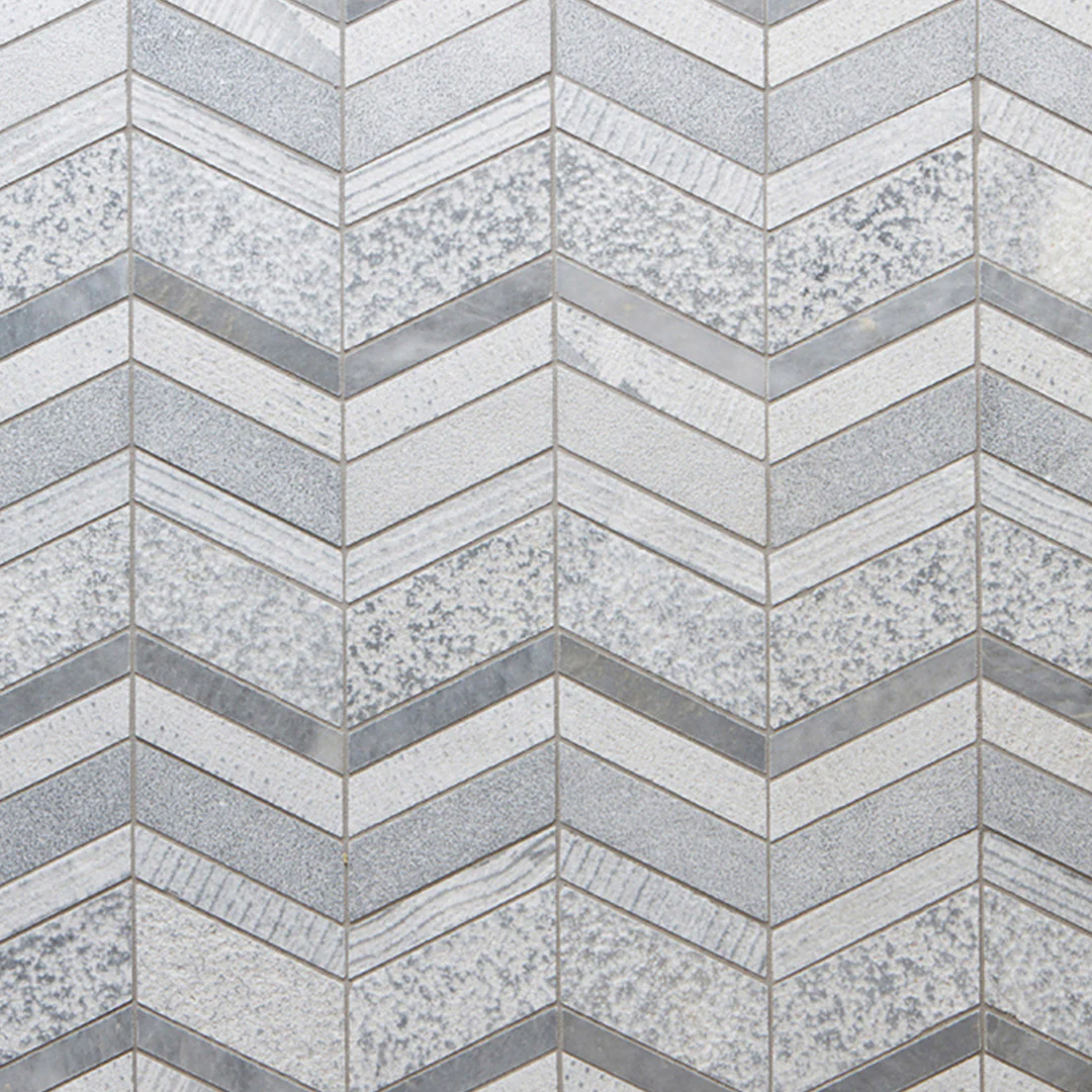 Shift Chevron Mosaic 8-1/4X7-5/8 Grey Textured