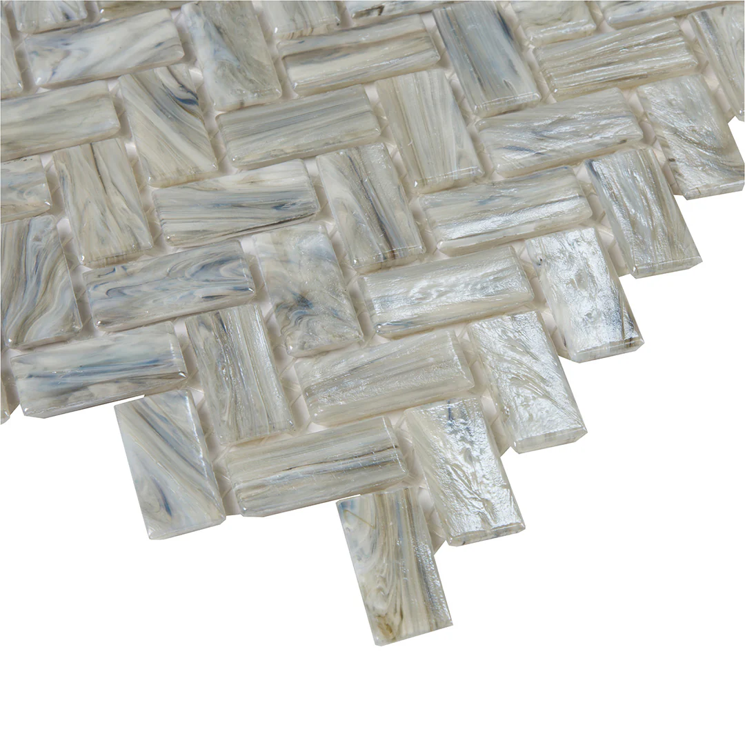 Shimmer Herringbone Mosaic 12X12 Driftwood Textured - Image 3