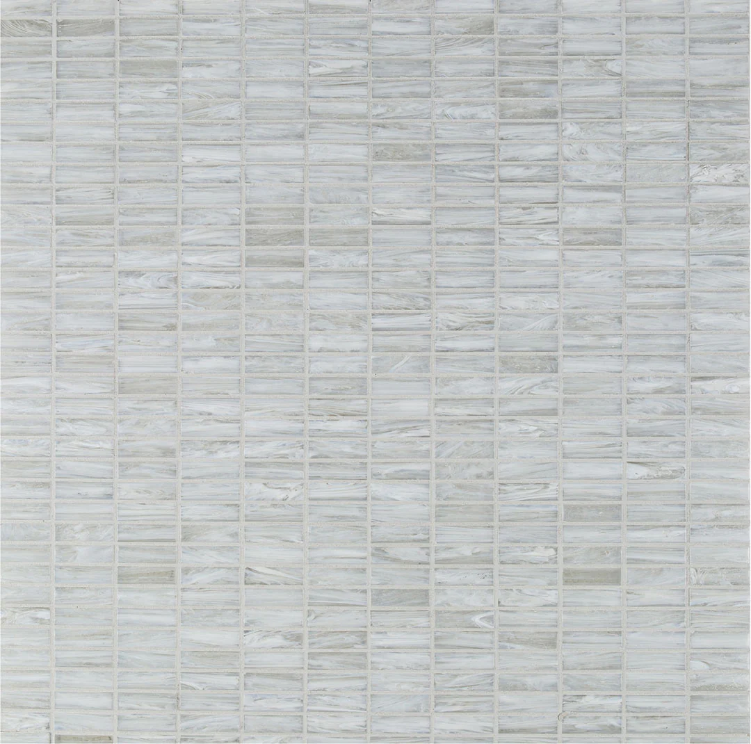Shimmer Rectangle Mosaic 12X12 Ocean Foam Textured