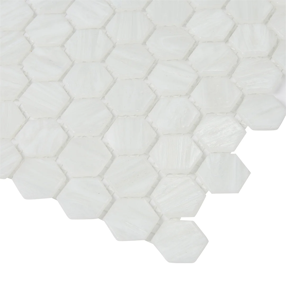 Shimmer Hexagon Mosaic 12X12 Ocean Foam Textured - Image 4