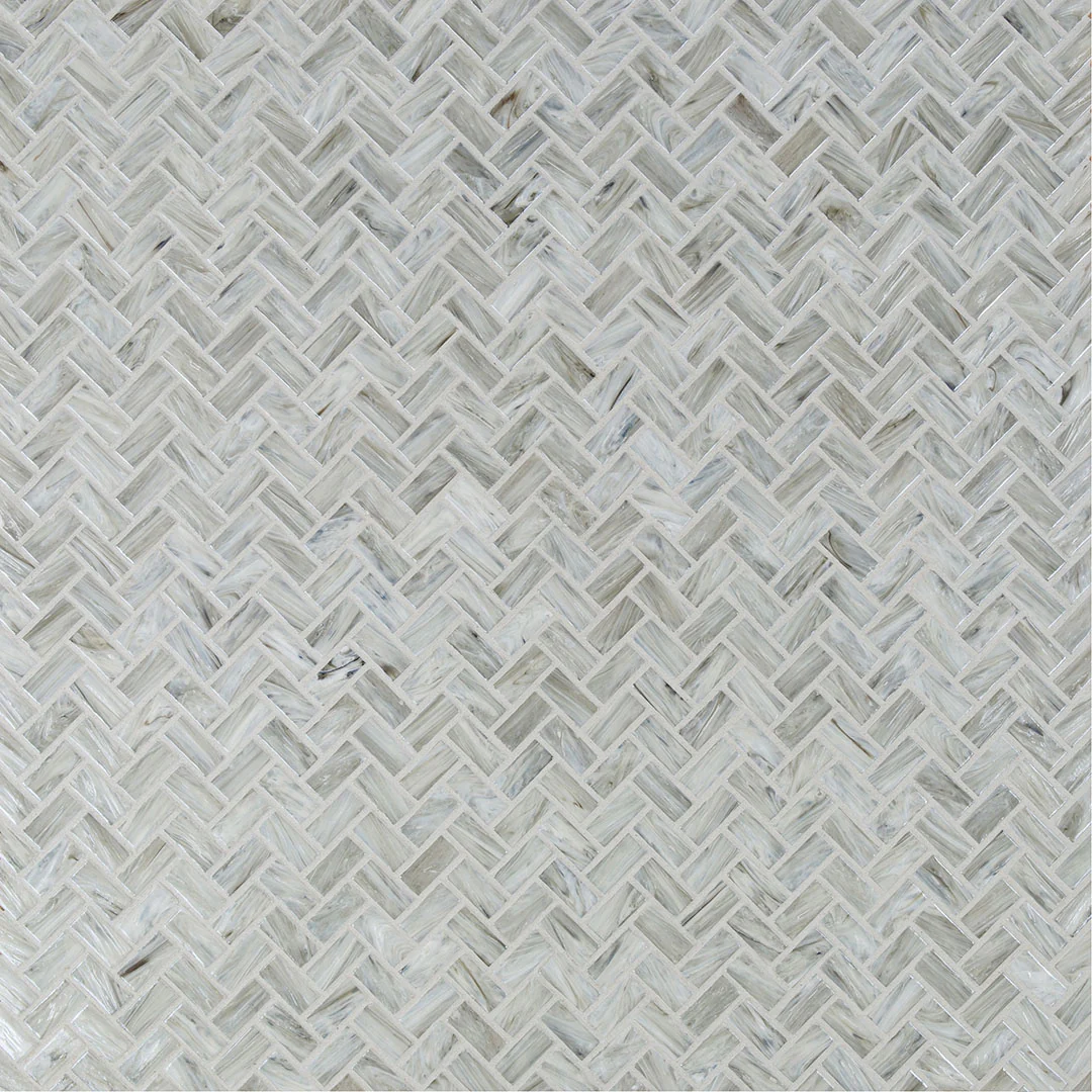 Shimmer Herringbone Mosaic 12X12 Sand Dunes Textured