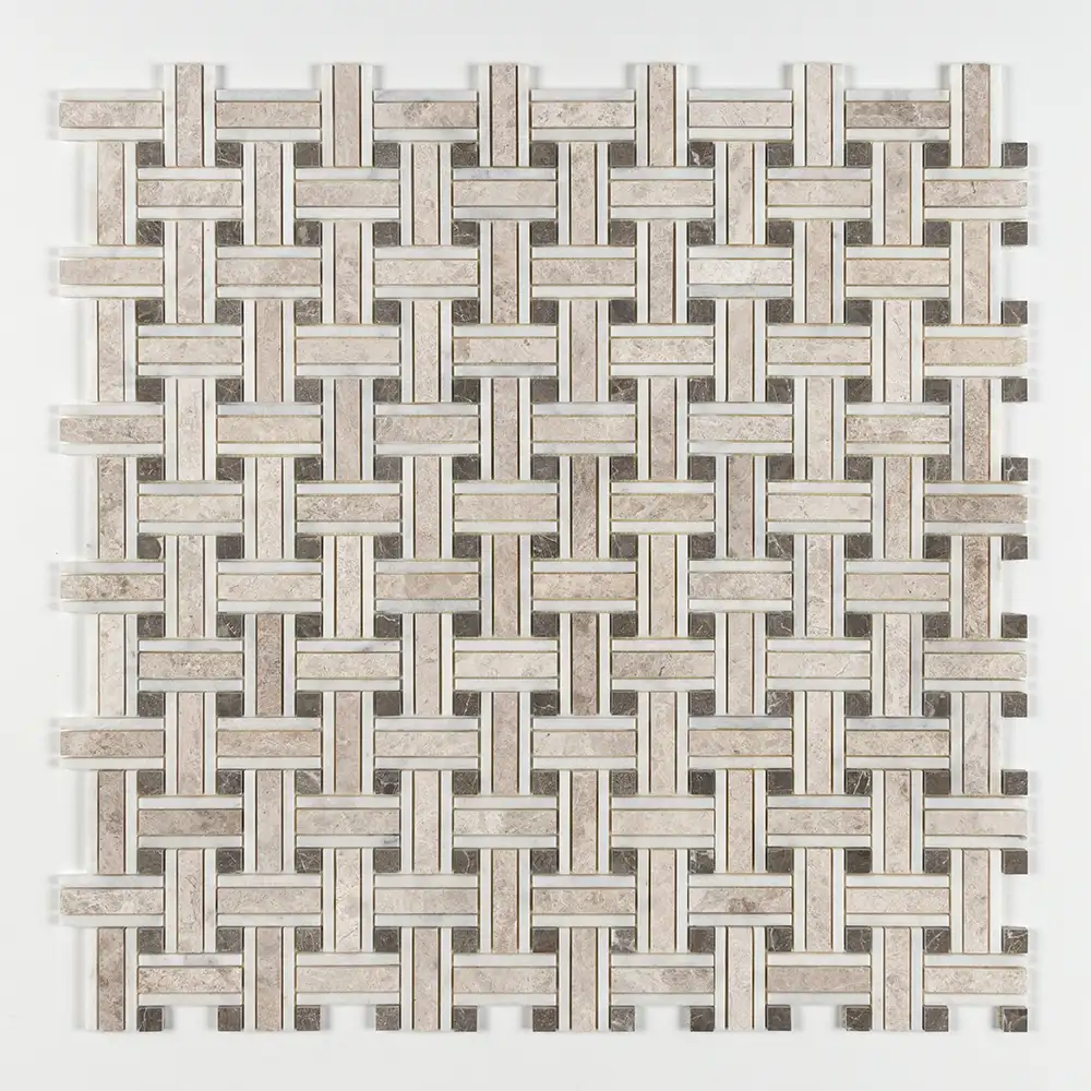 Silver Shadow Marble Lattice Mosaic 12X12 Silver Shadow Honed