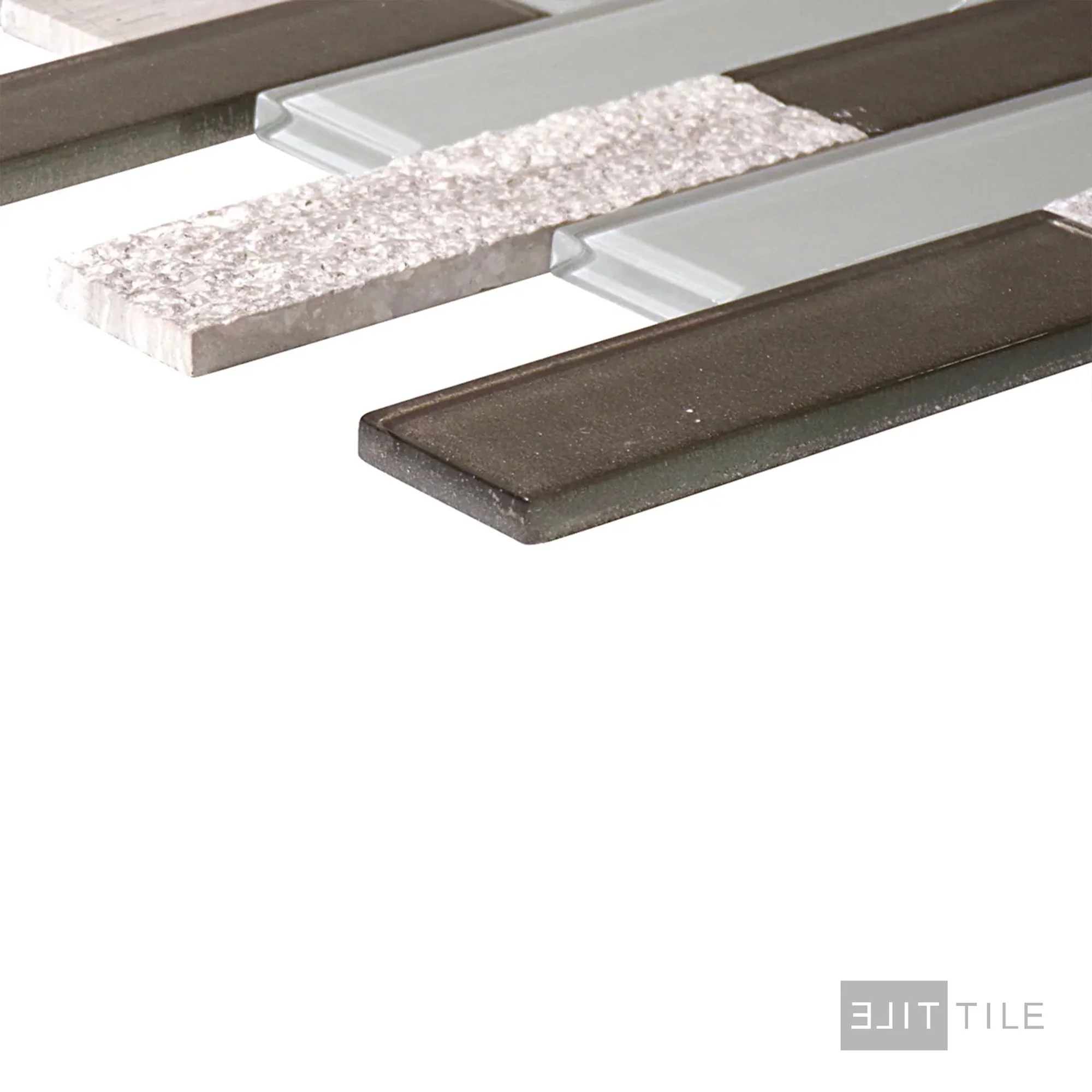 Simplystick Mosaix 1.25X4 Natural Stone Mosaic 12X12 Chenille White And Glass Blend - Image 4