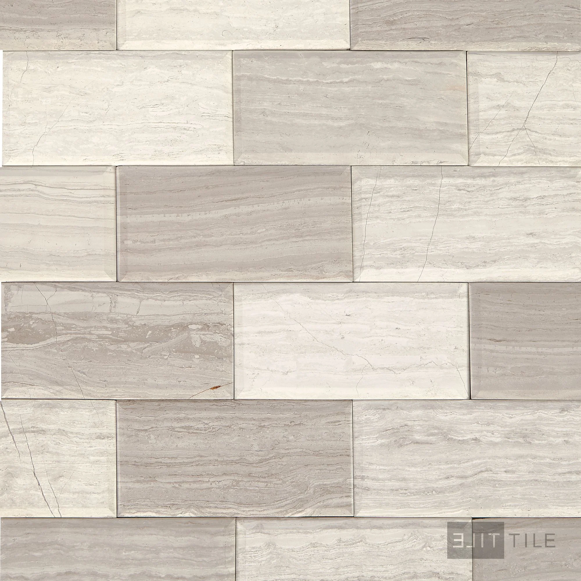 Simplystick Mosaix 2X4 Natural Stone Mosaic 12X12 Chenille White Honed