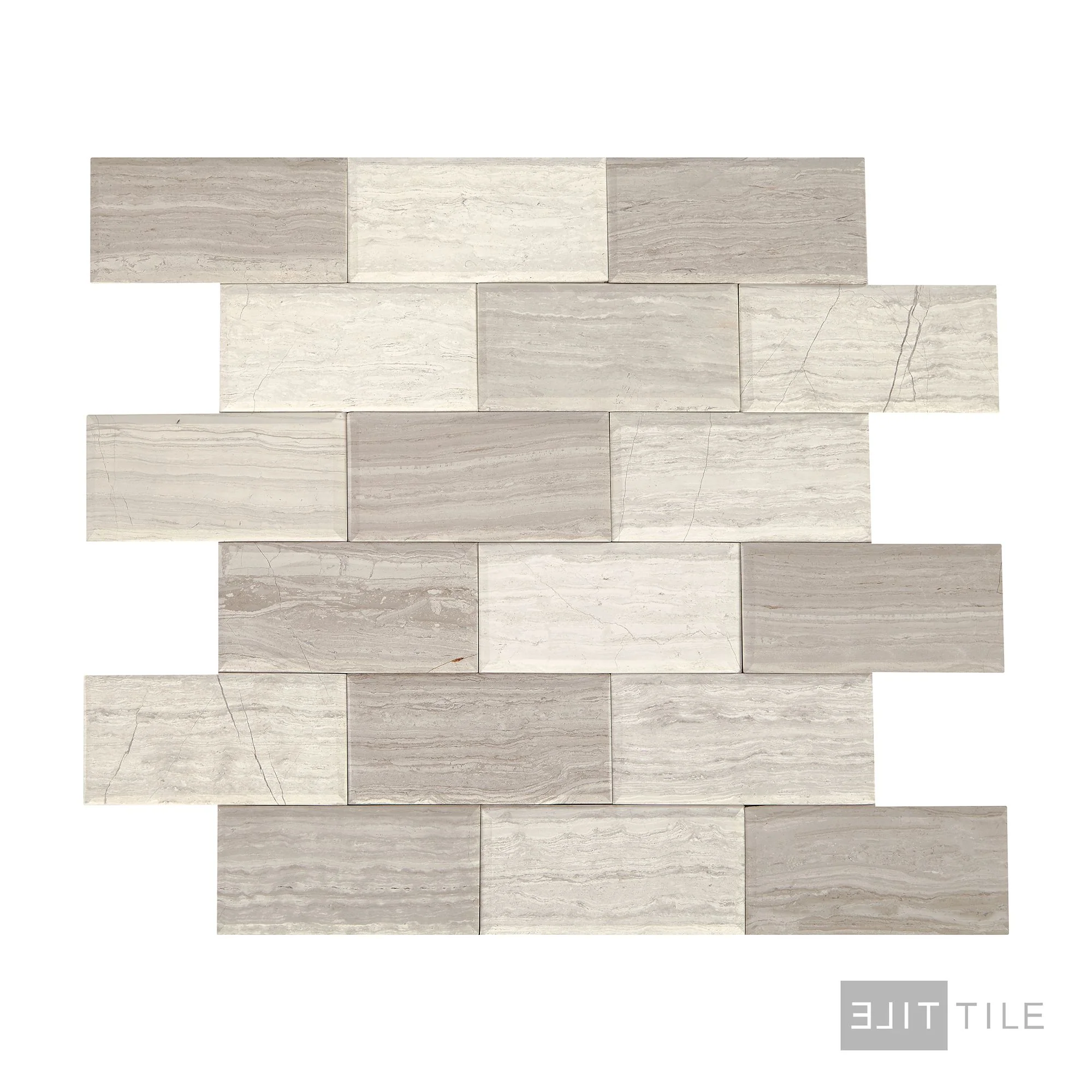 Simplystick Mosaix 2X4 Natural Stone Mosaic 12X12 Chenille White Honed - Image 3