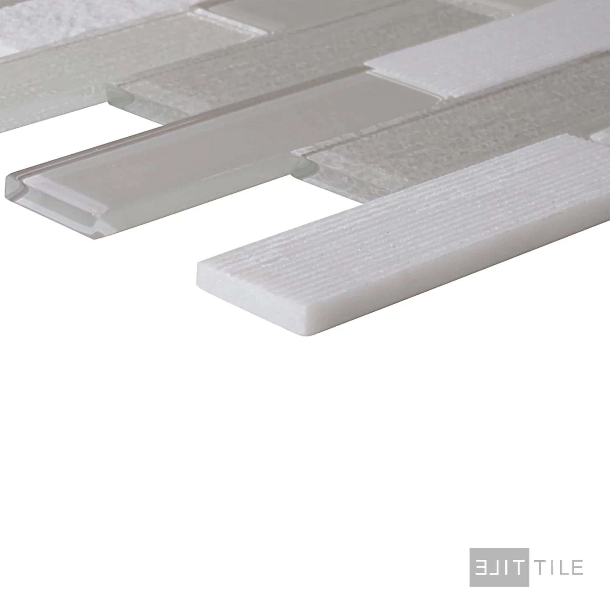 Simplystick Mosaix 1.25X4 Natural Stone Mosaic 12X12 Daphne White And Glass Blend - Image 3