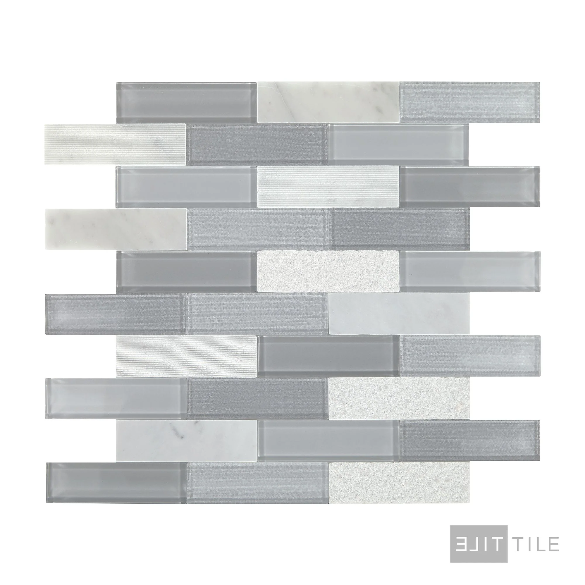 Simplystick Mosaix 1.25X4 Natural Stone Mosaic 12X12 Stormy Mist And Glass Blend - Image 3